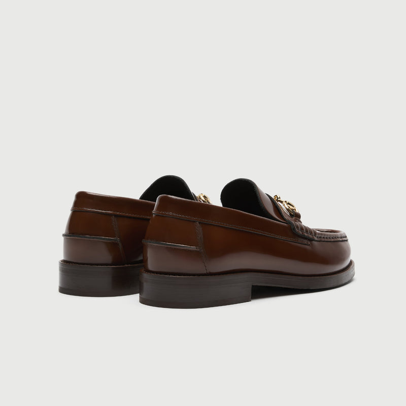 Tan Suède Horse Bit Loafer