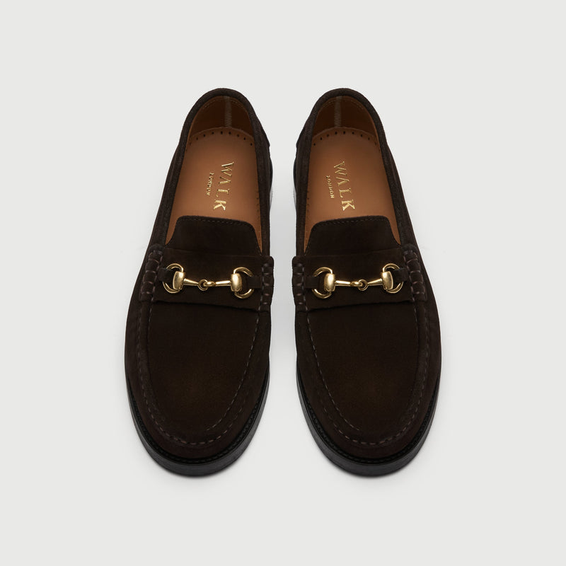 Brown Suède Horse Bit Loafer
