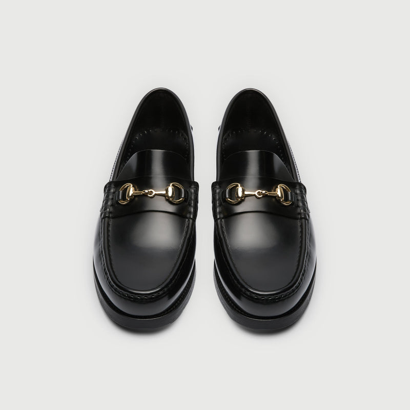 Black Suède Horse Bit Loafer
