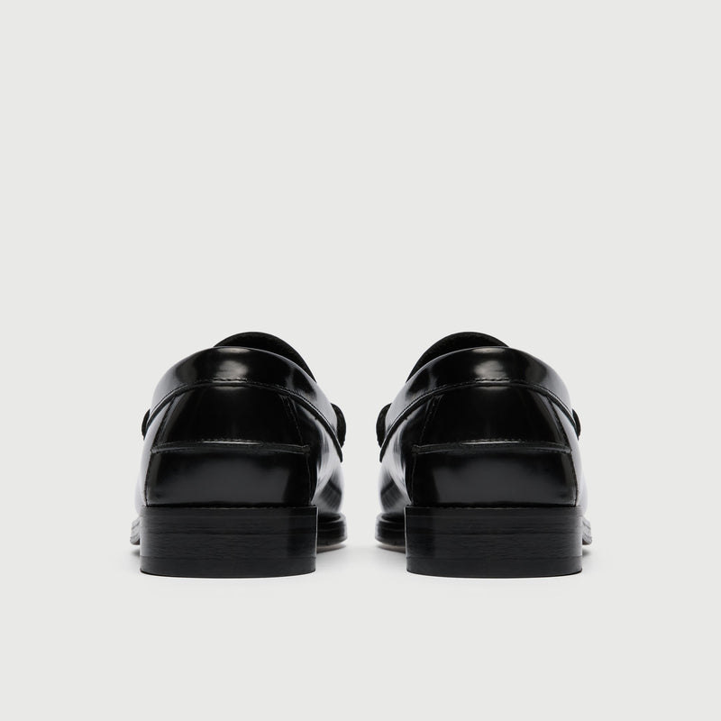 Black Suède Horse Bit Loafer