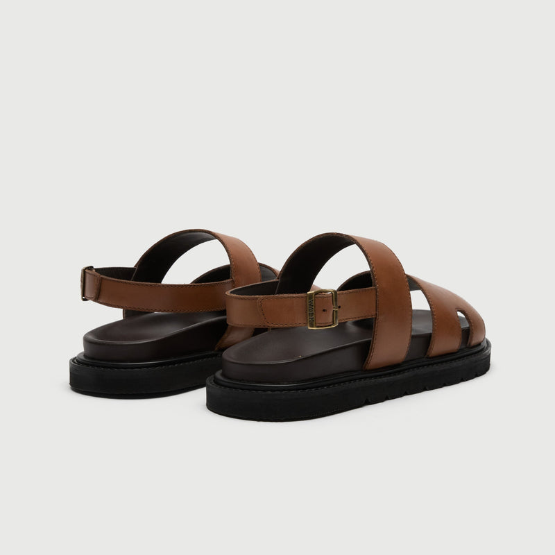 Tan Leather Backstrap Sandal