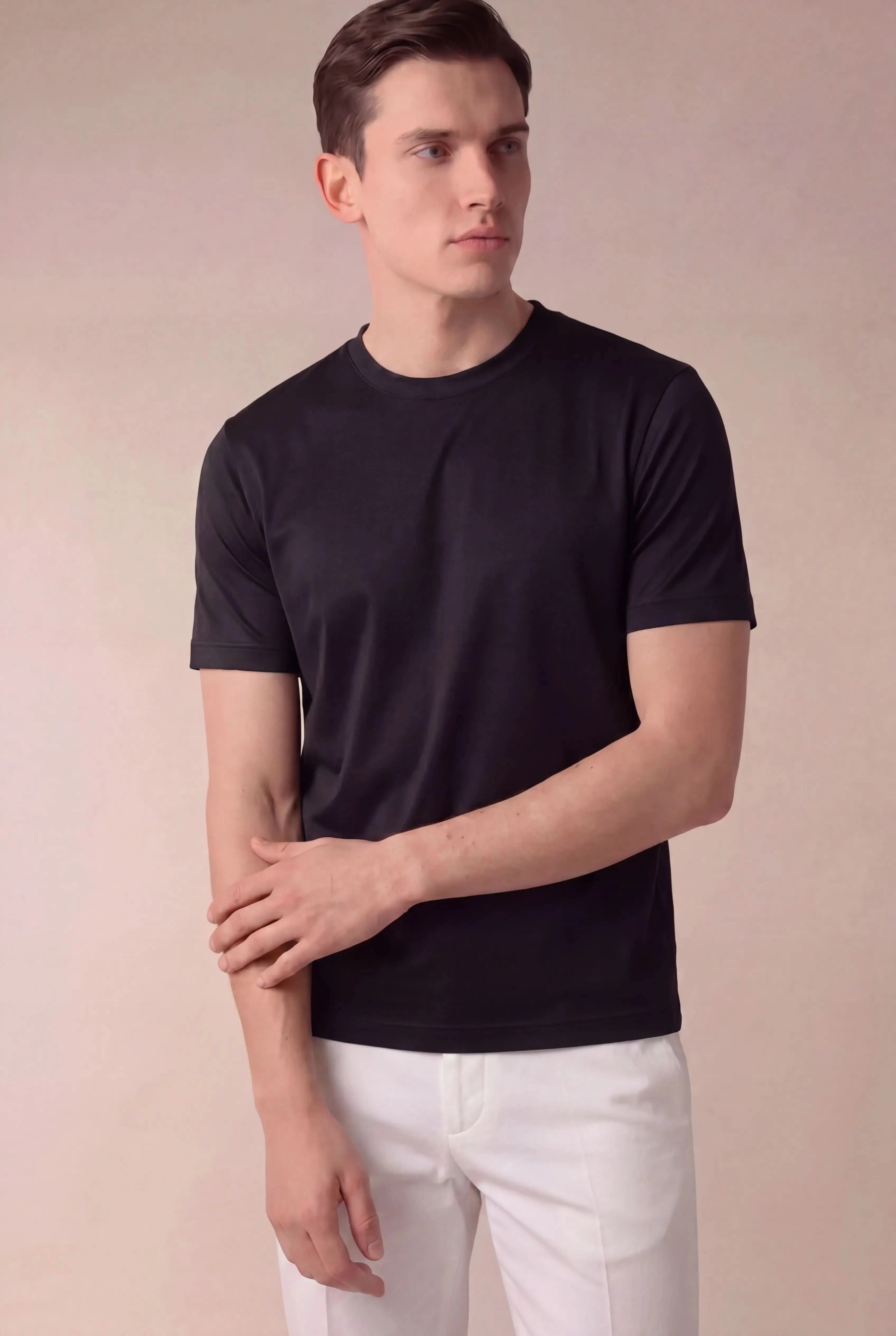 Delvino Cotton Tee Black-1