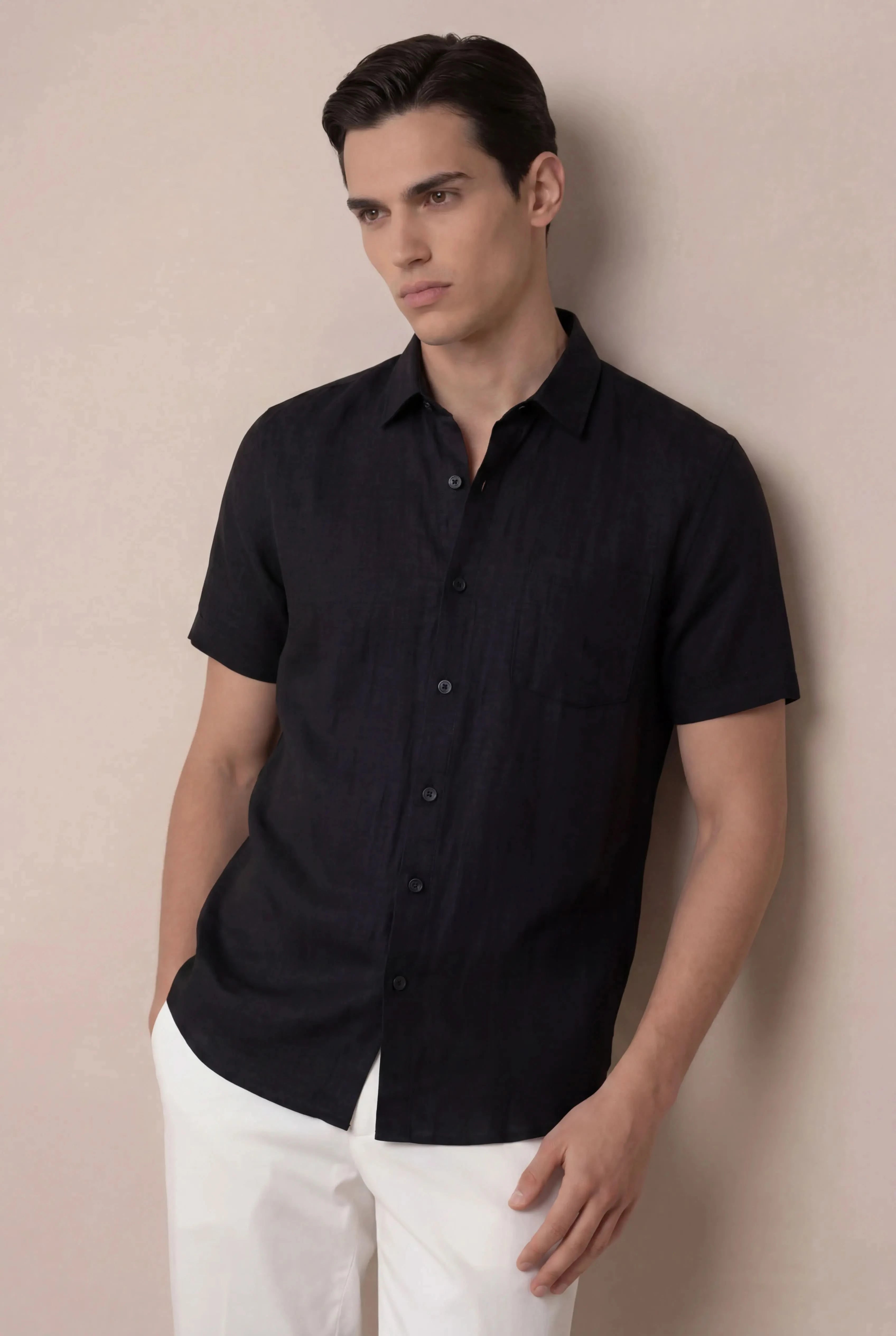 Relvino Linen Shirt Black
