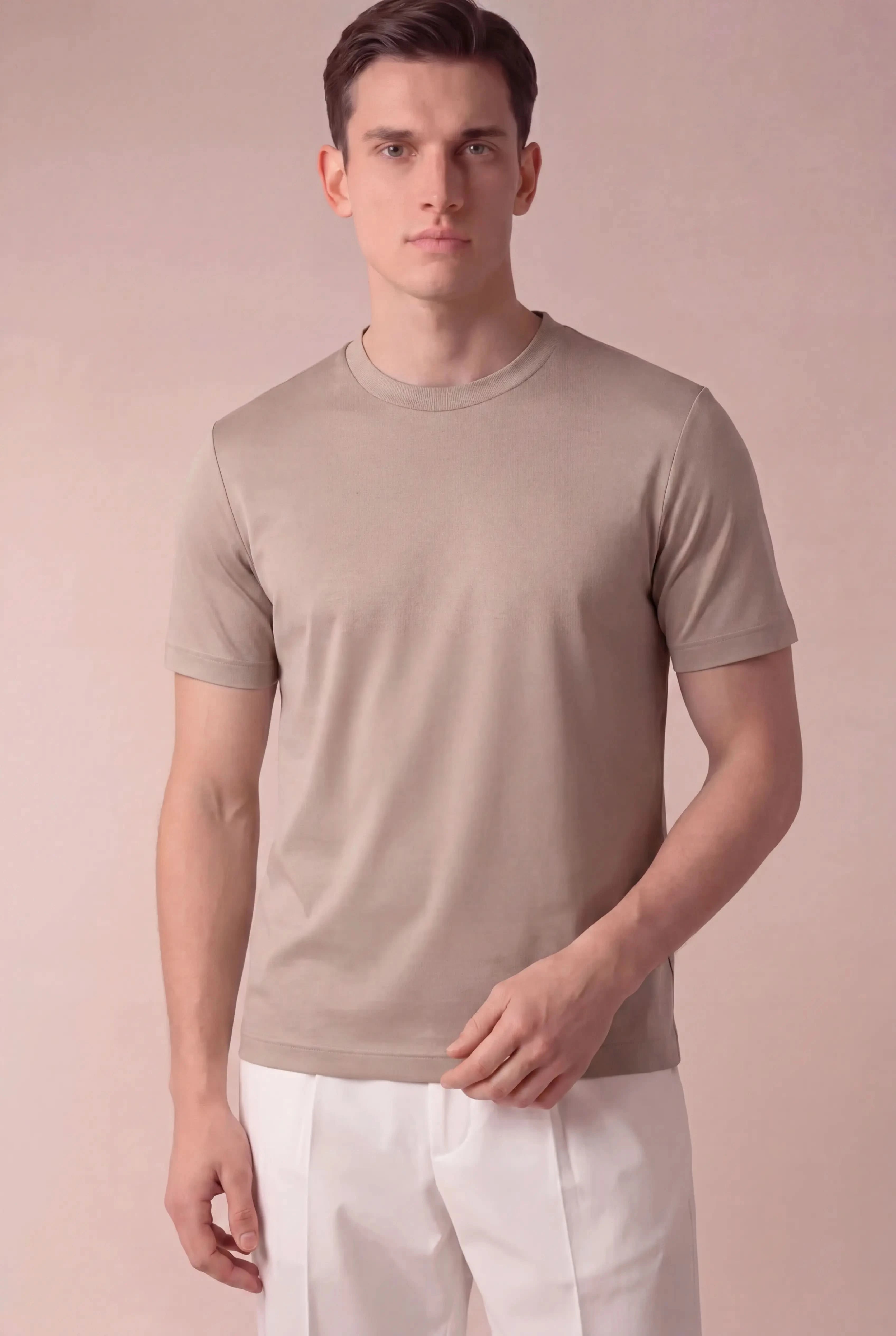 Delvino Cotton Tee Beige