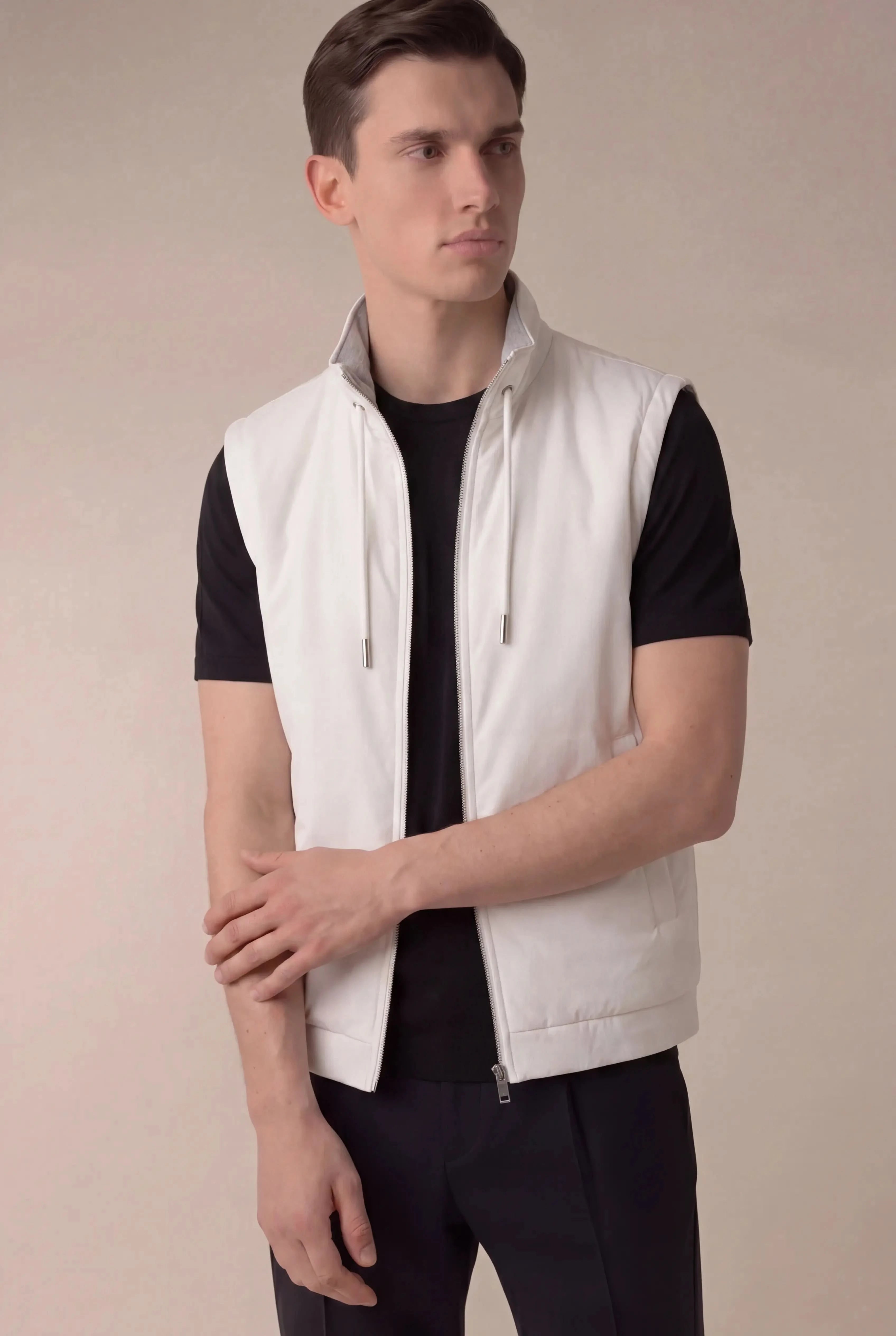 Brentino Zip Vest Ivory
