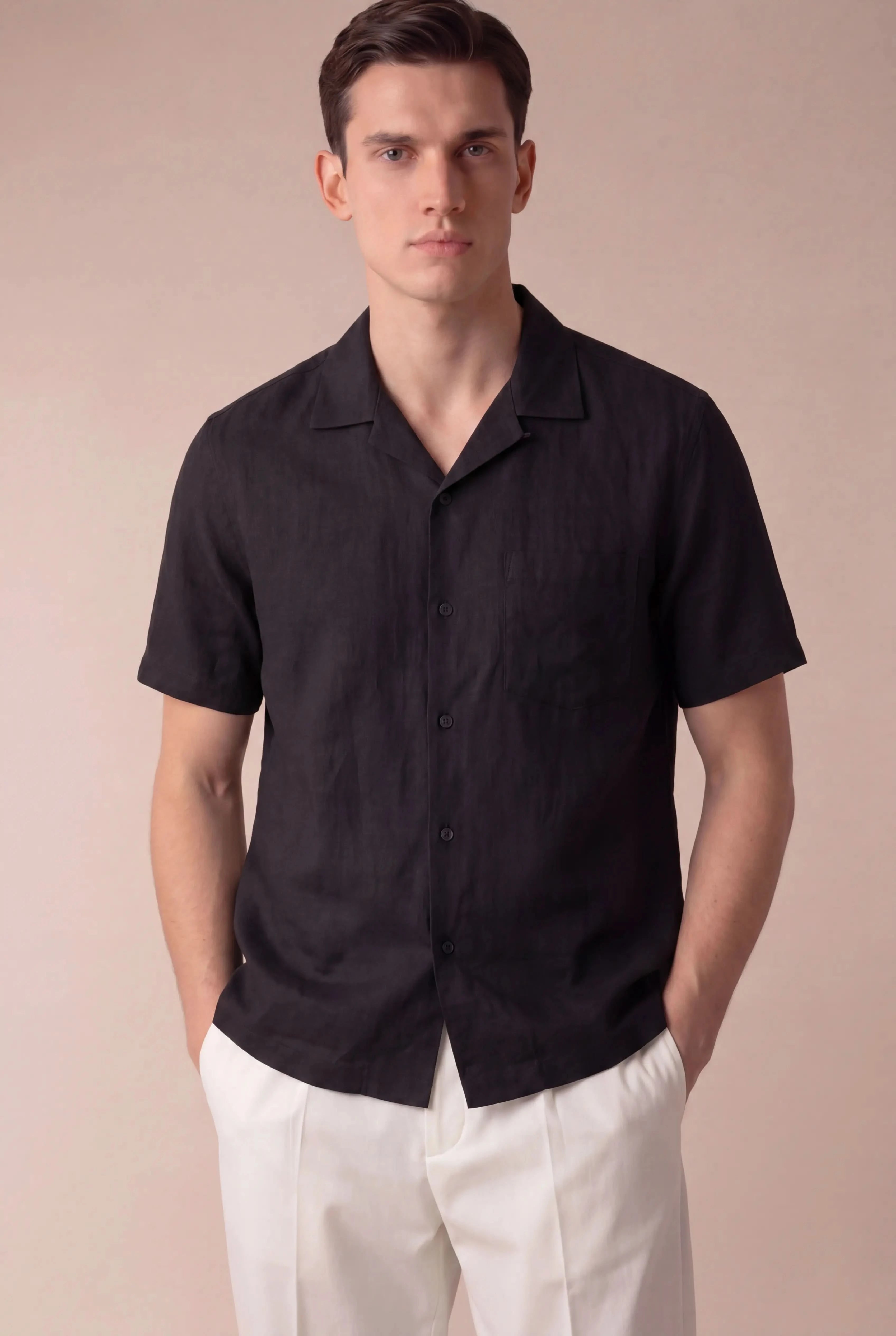 Mireno Linen Shirt Black