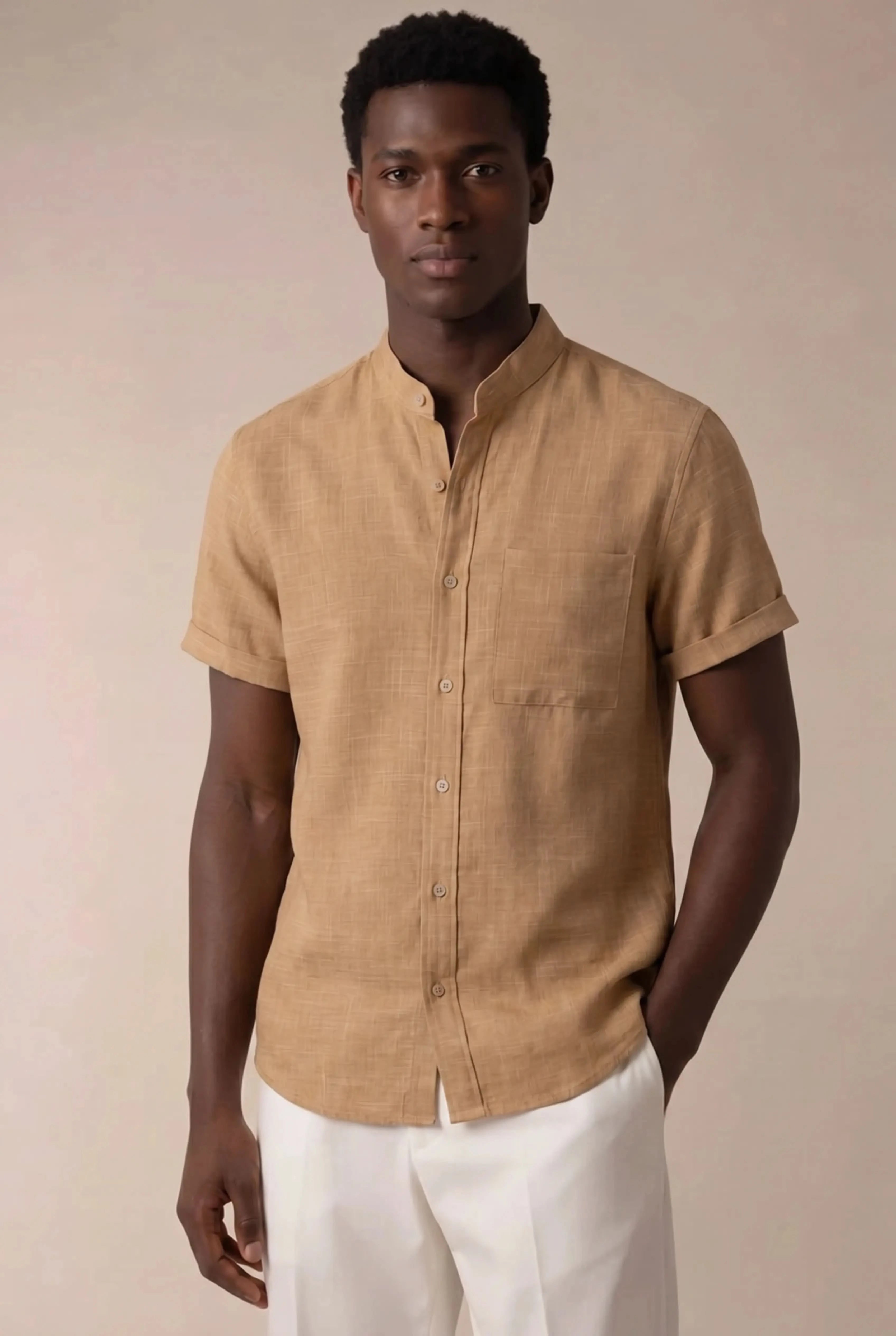 Brentelo Mandarin Shirt Yellow