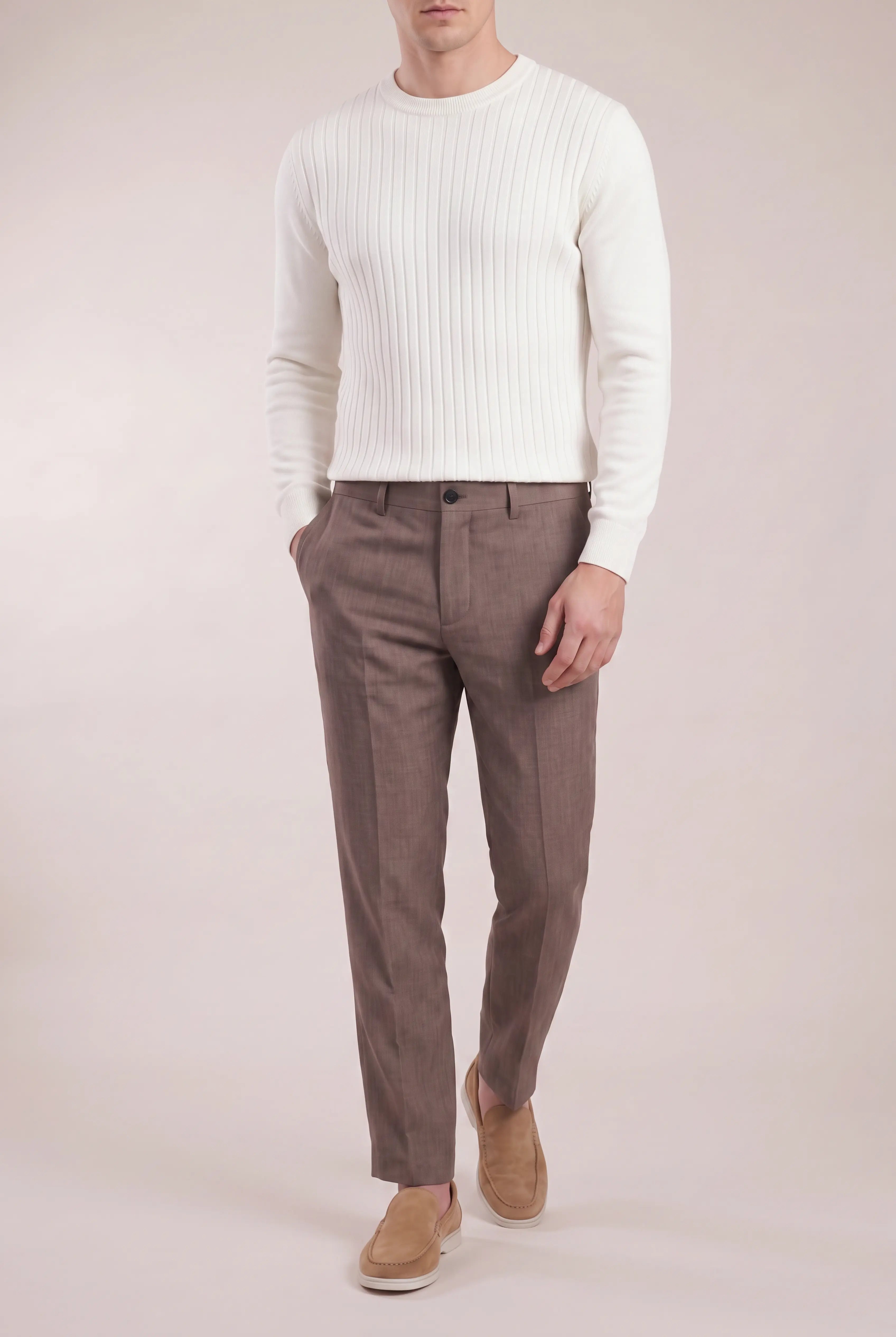 Veltino Linen Trousers Taupe