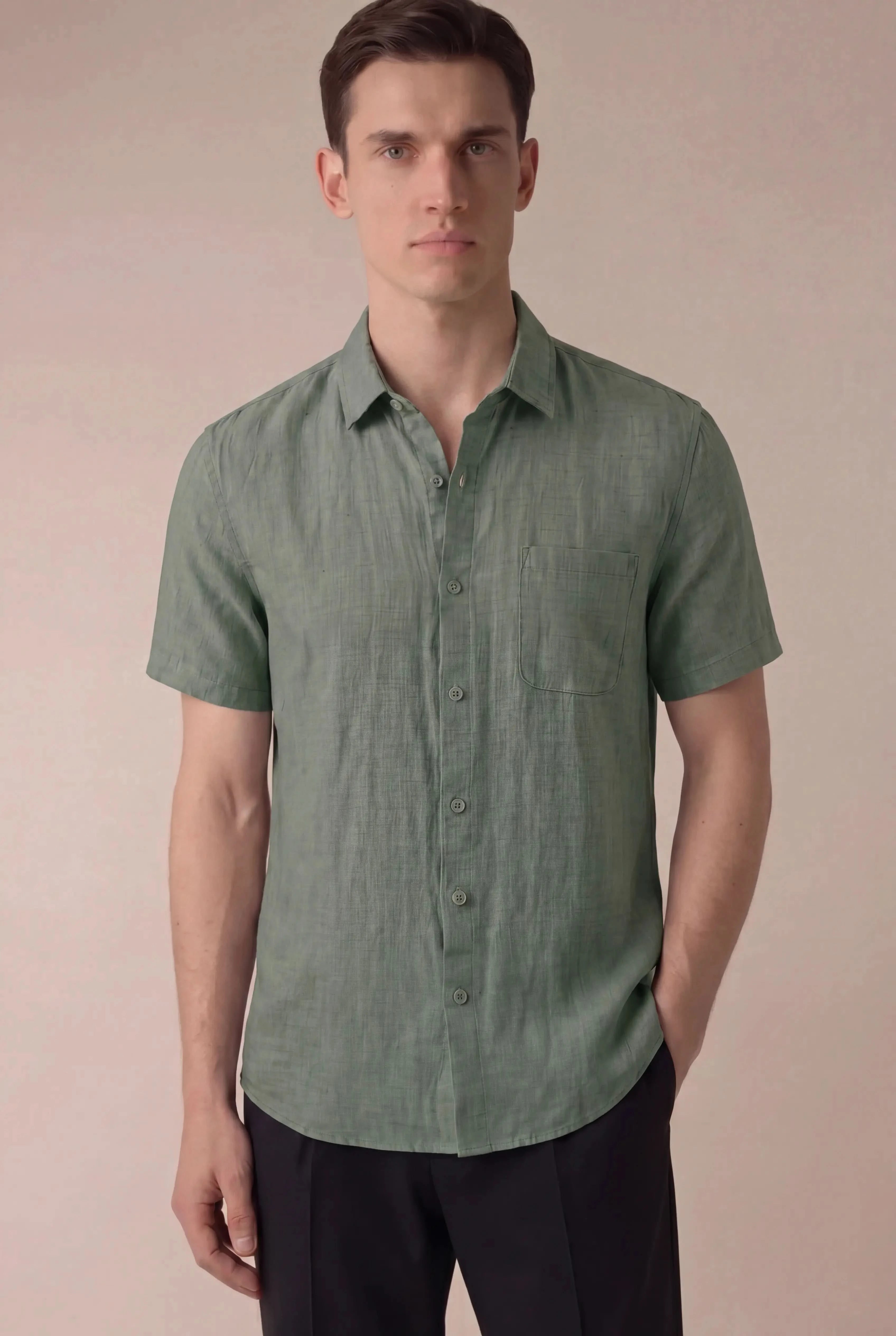 Relvino Linen Shirt Green