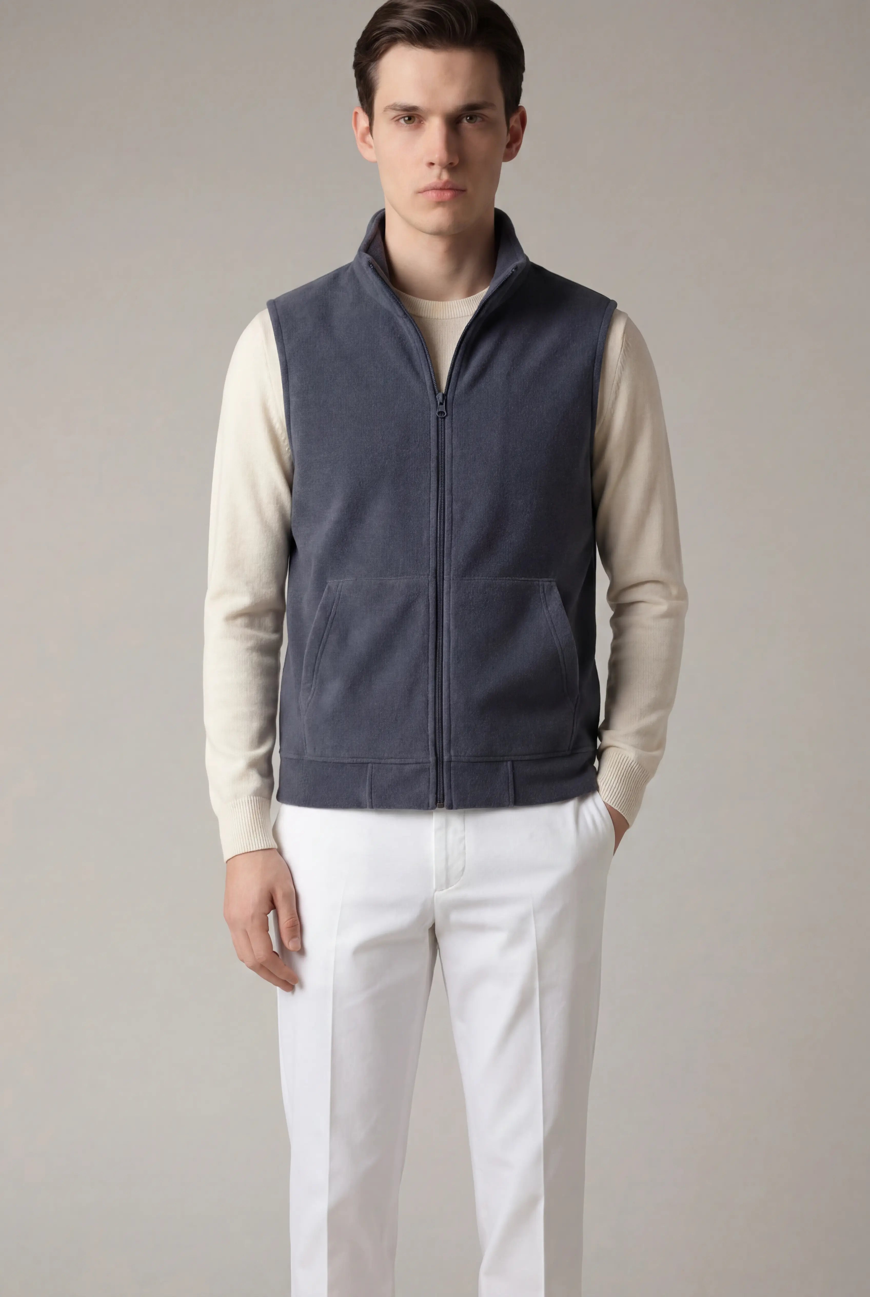 Corvaro Fleece Vest Royal Blue Grey