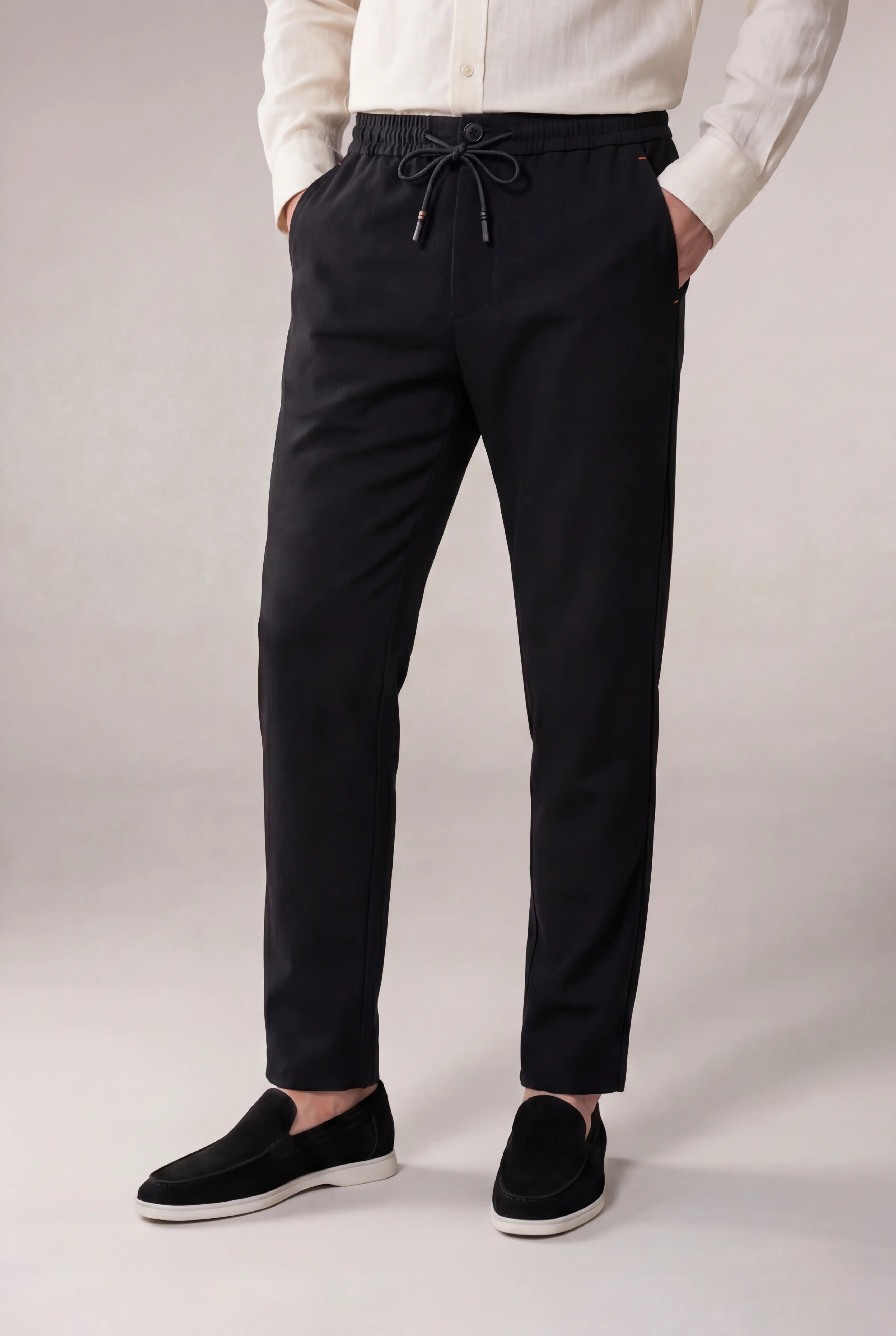 Torsaro Stretch Linen Trousers Black