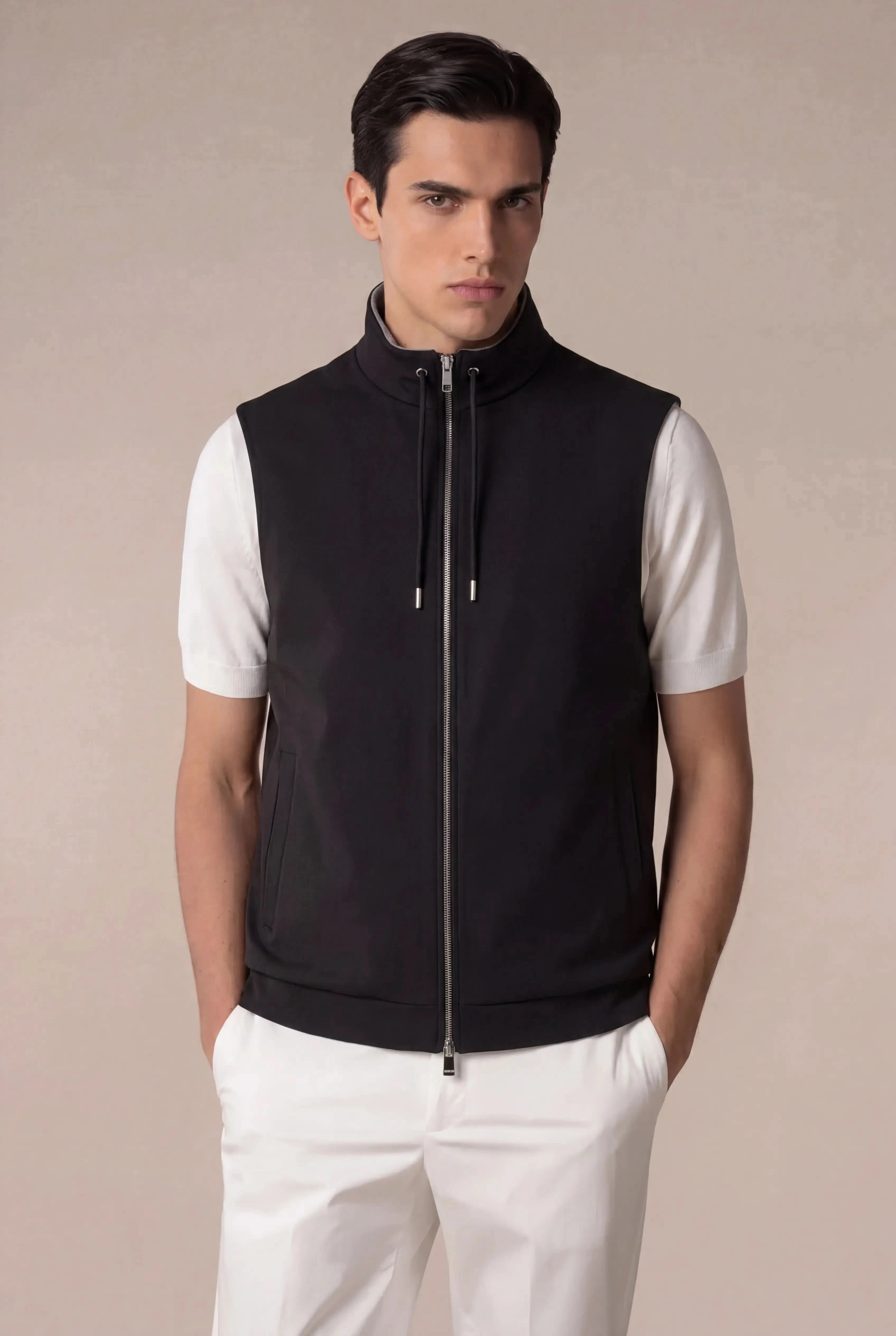 Brentino Zip Vest Black