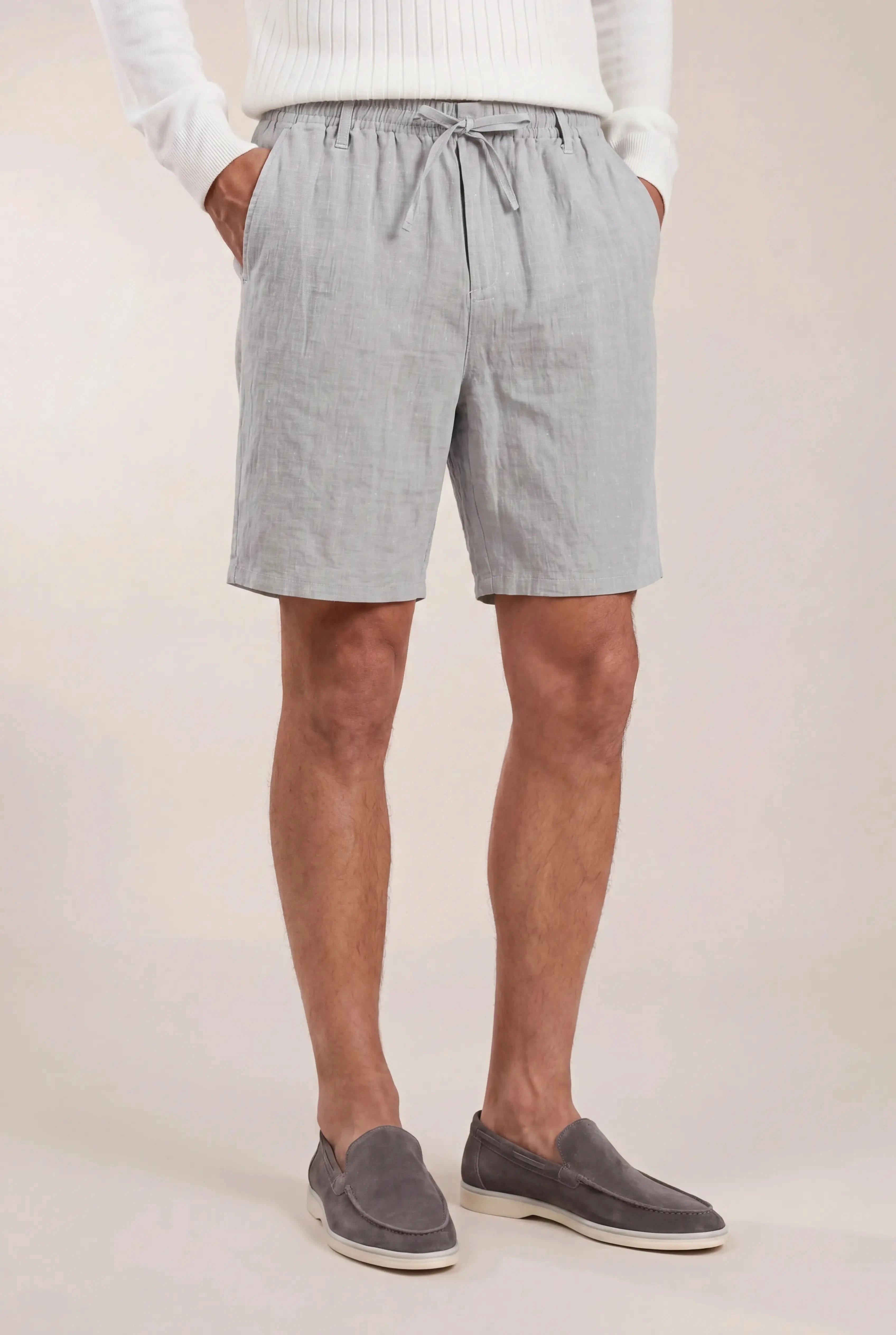 Rosvaro Linen Shorts Gray