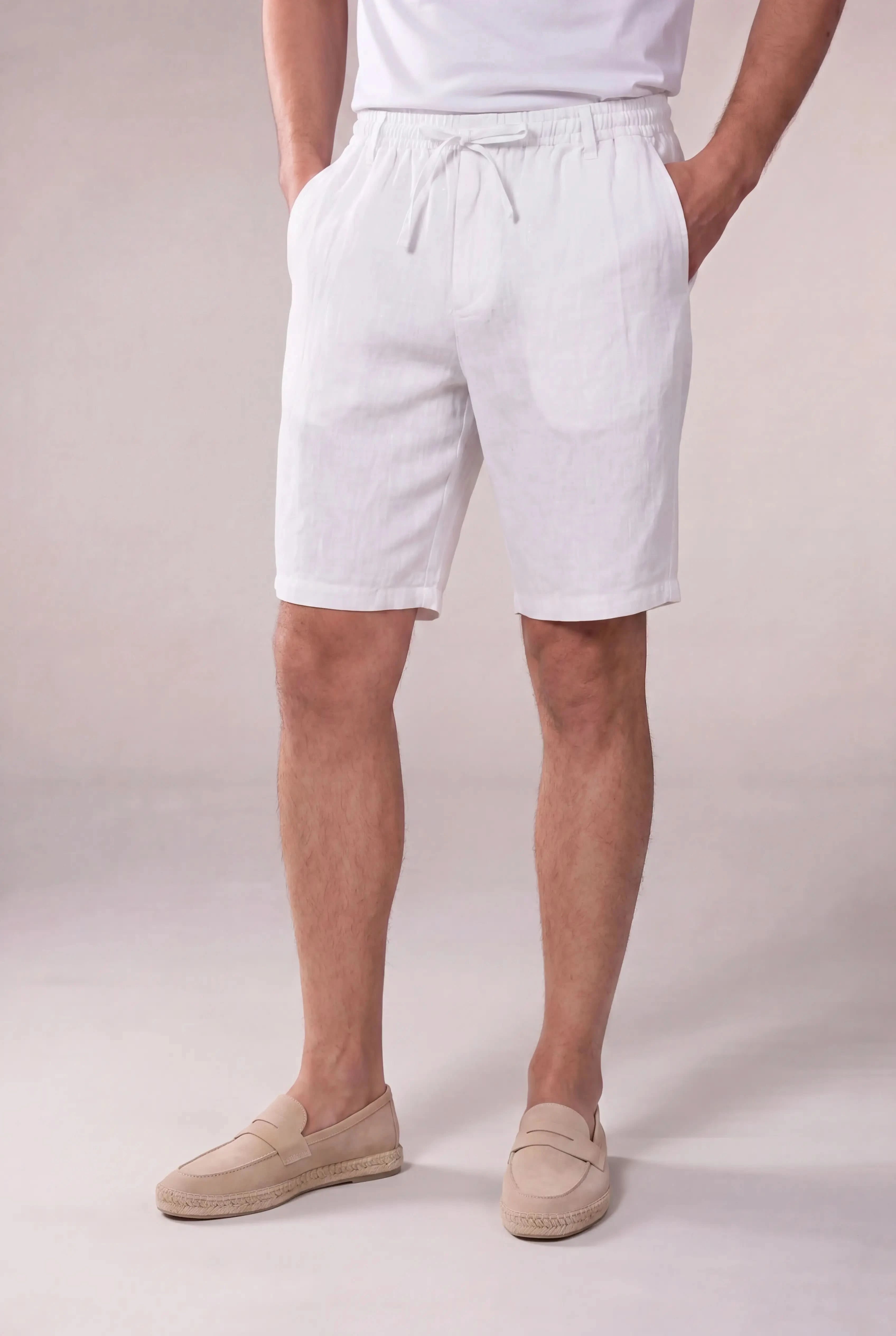 Rosvaro Linen Shorts White