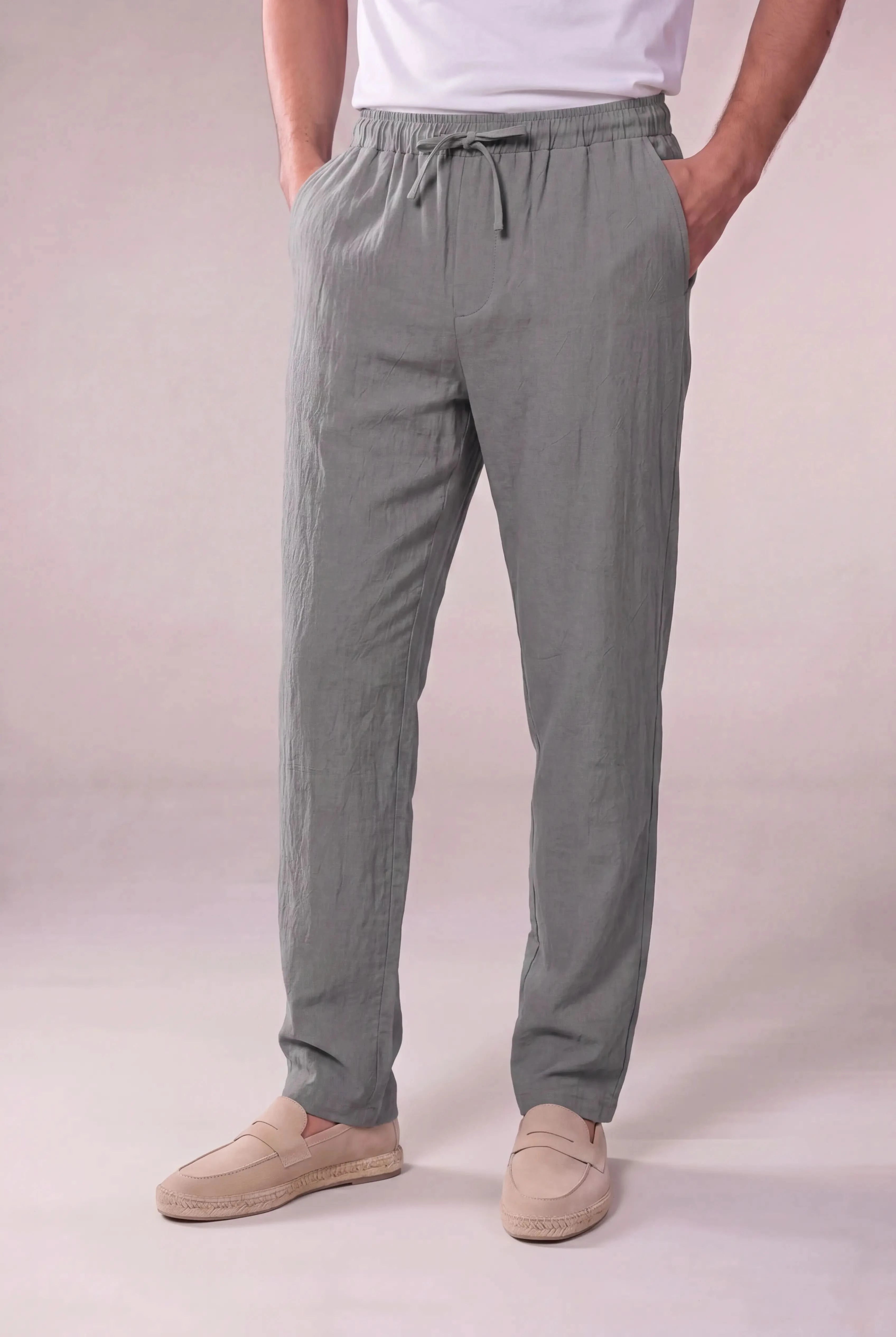 Corvaro Linen Trousers Gray
