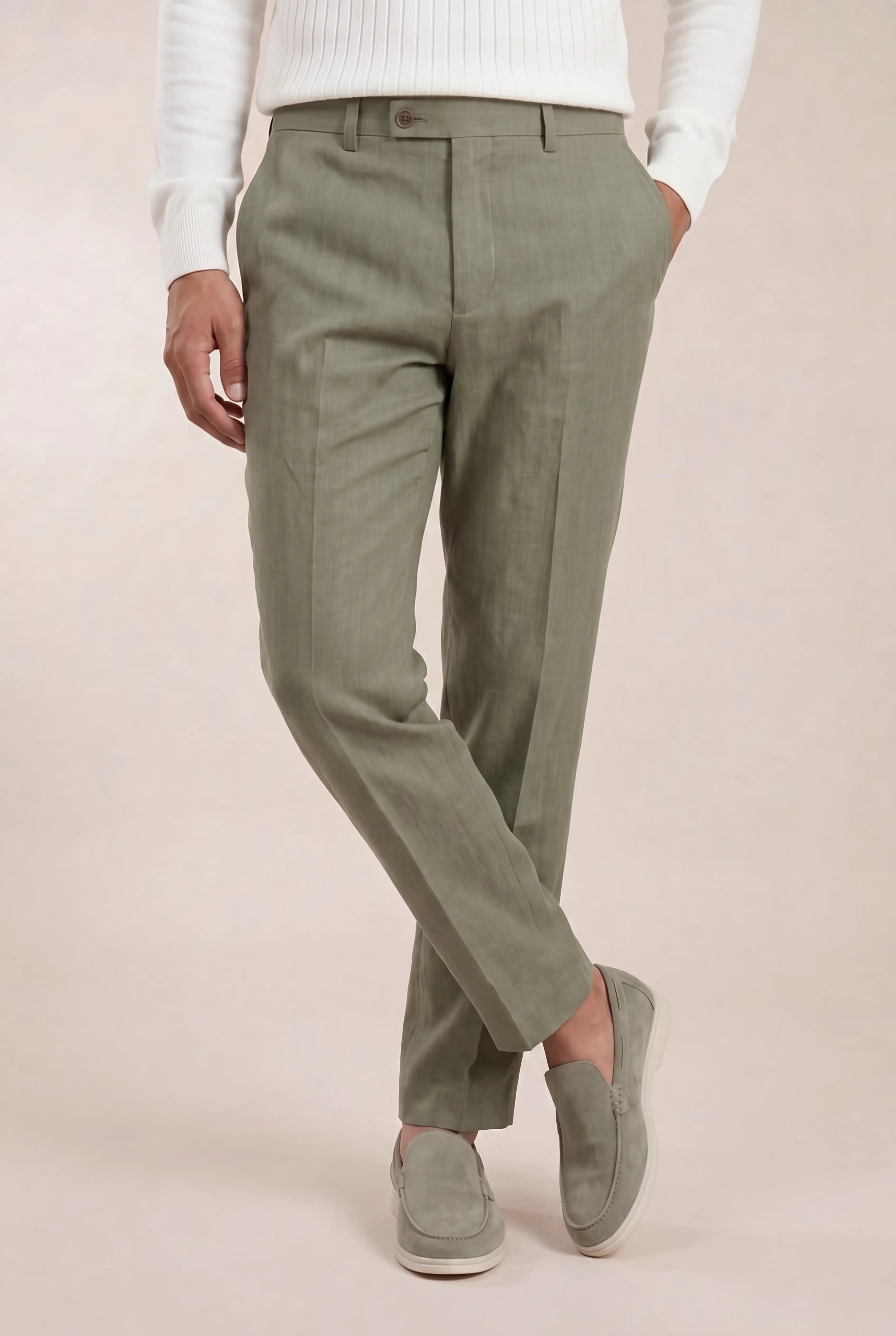 Brelvino Linen Trousers Sage