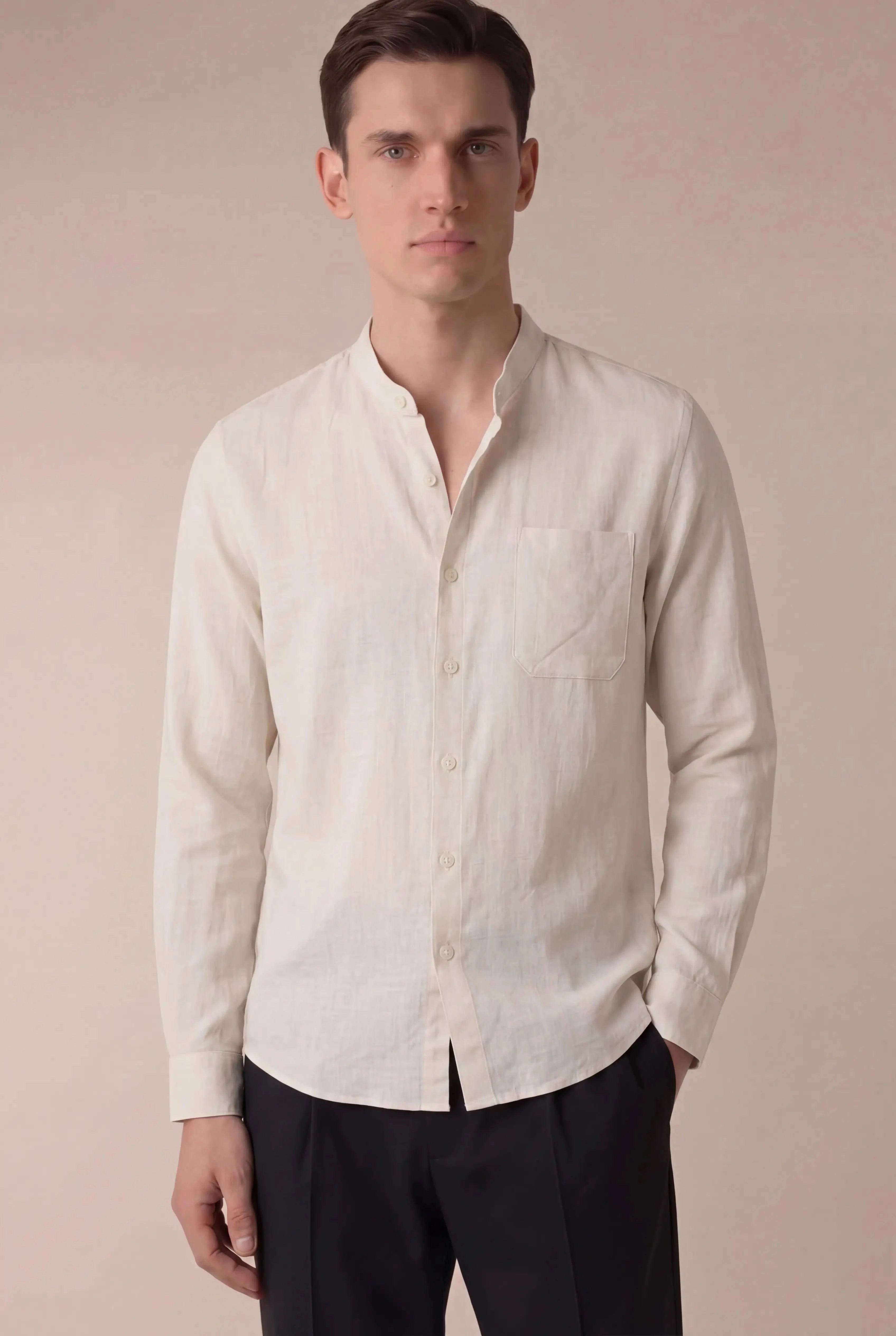 Grenilo Mandarin Shirt White