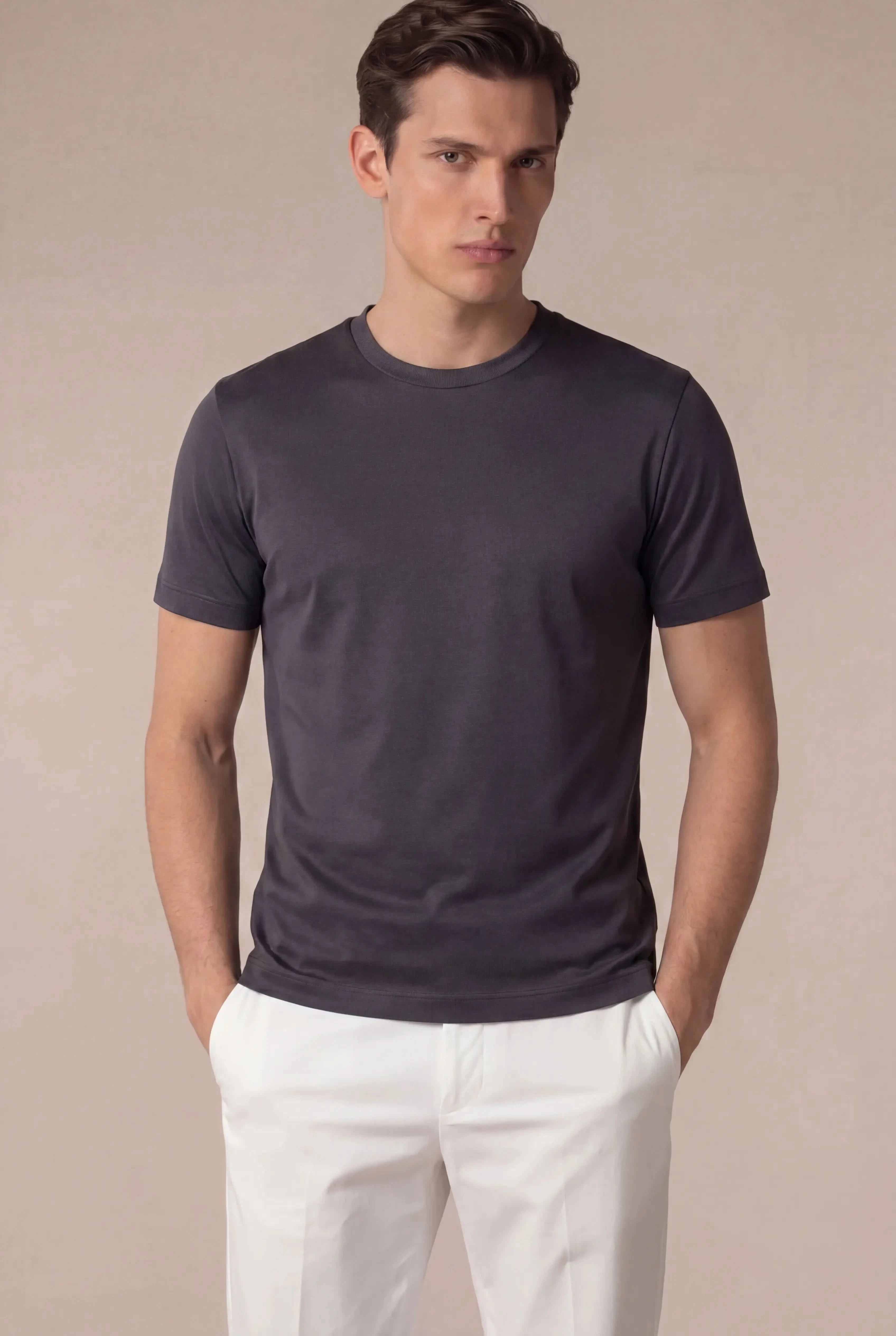 Delvino Cotton Tee Grey