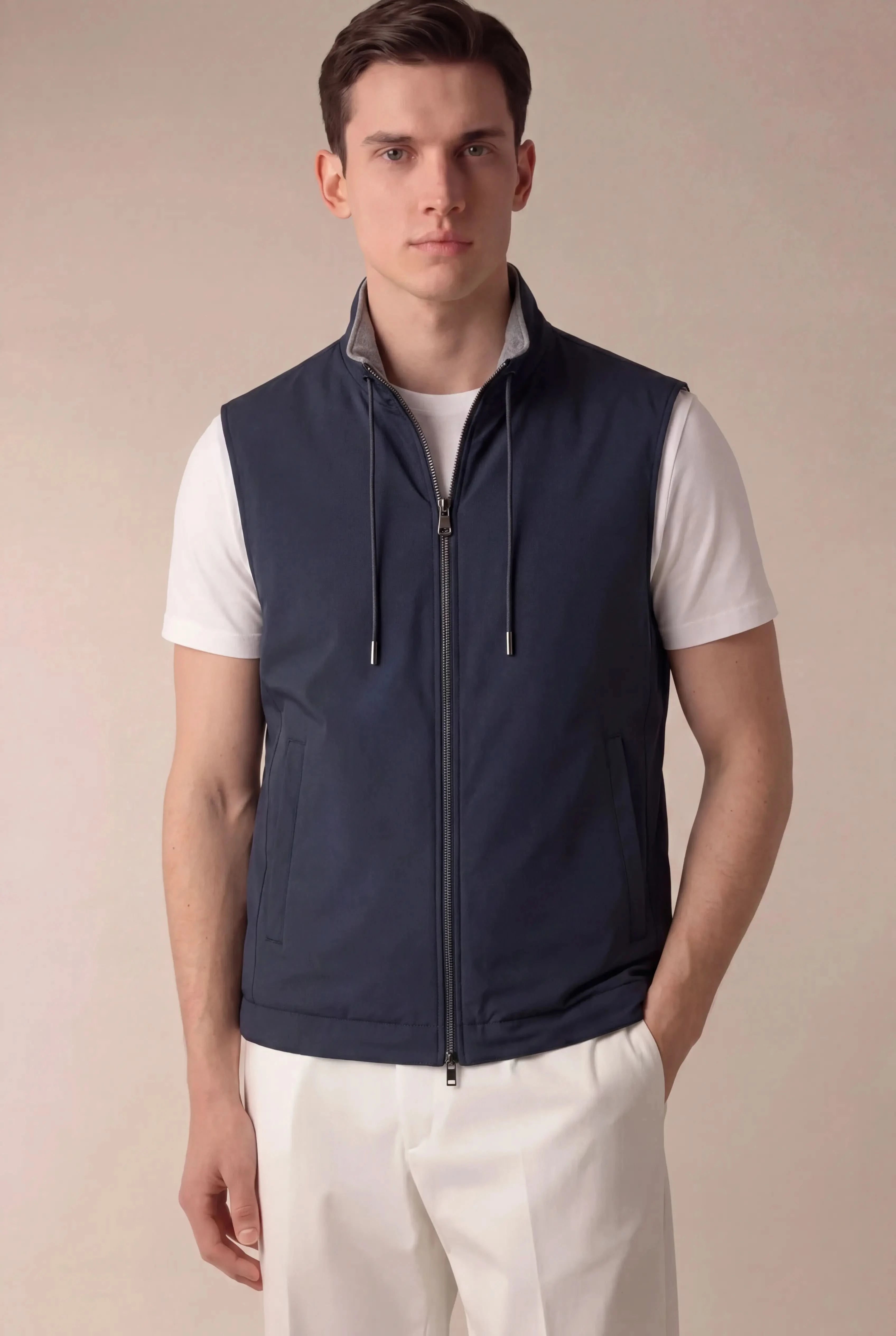 Brentino Zip Vest Navy