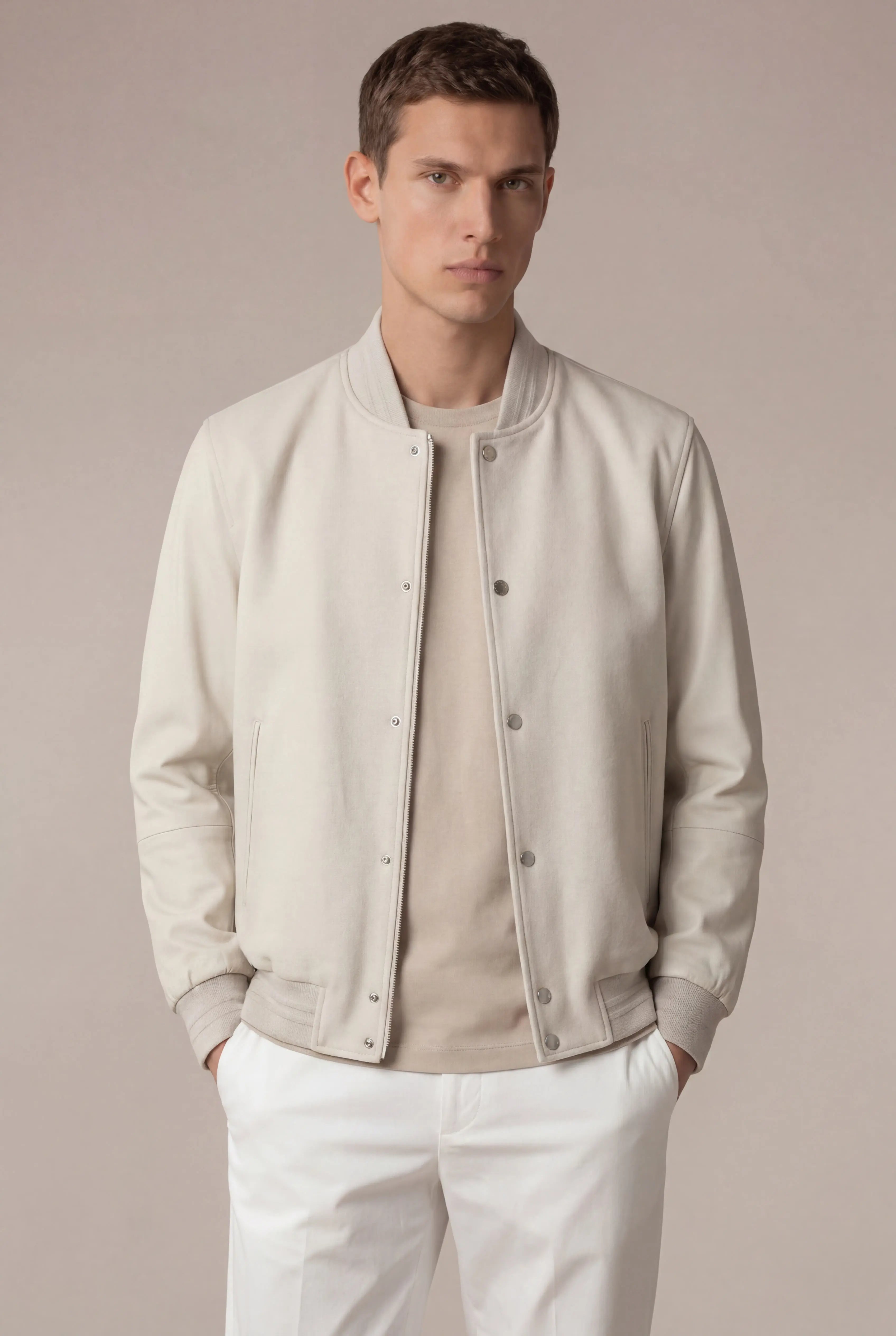 Grendino Suède Bomber Jacket Ivory