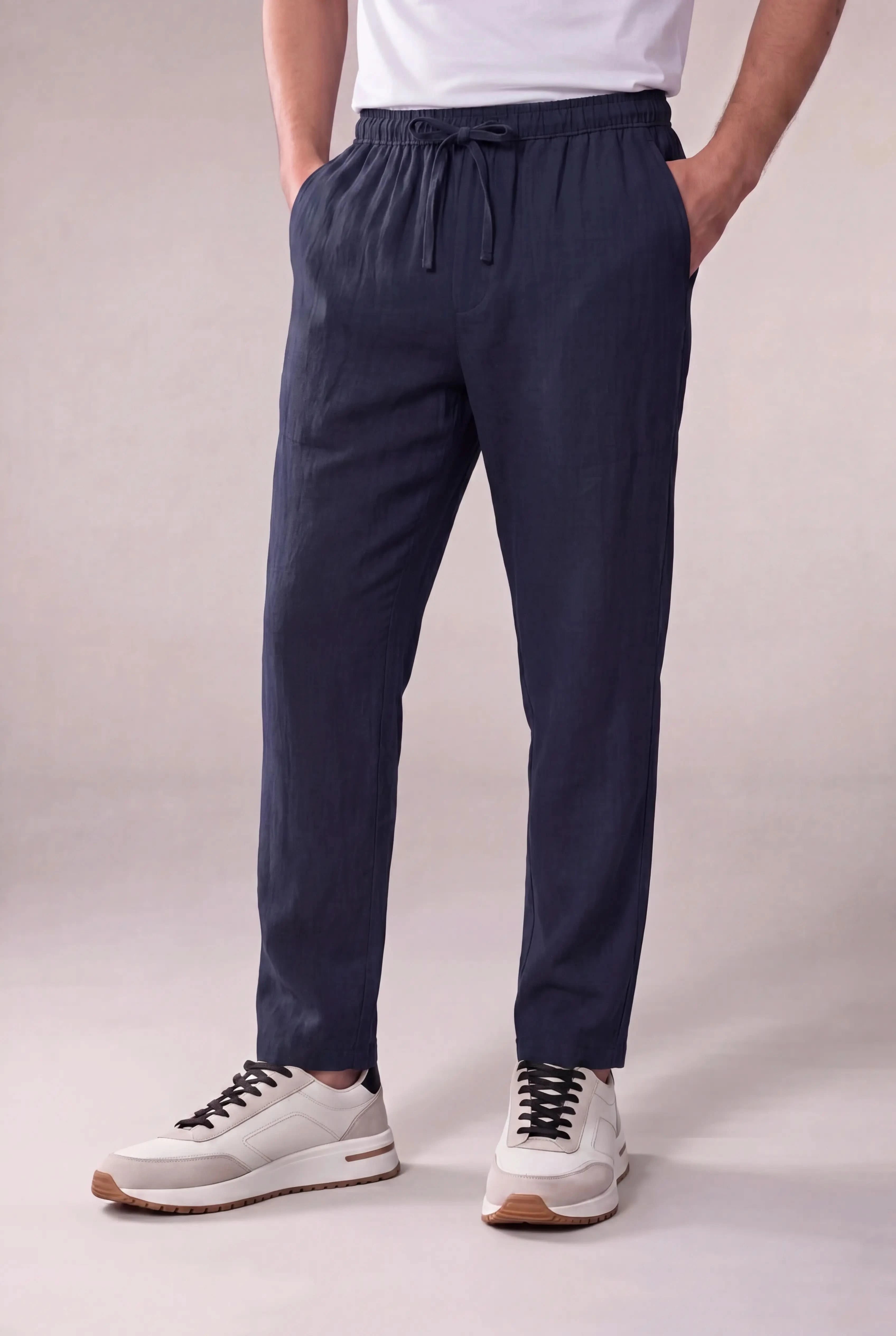 Belvaro Linen Trousers Blue