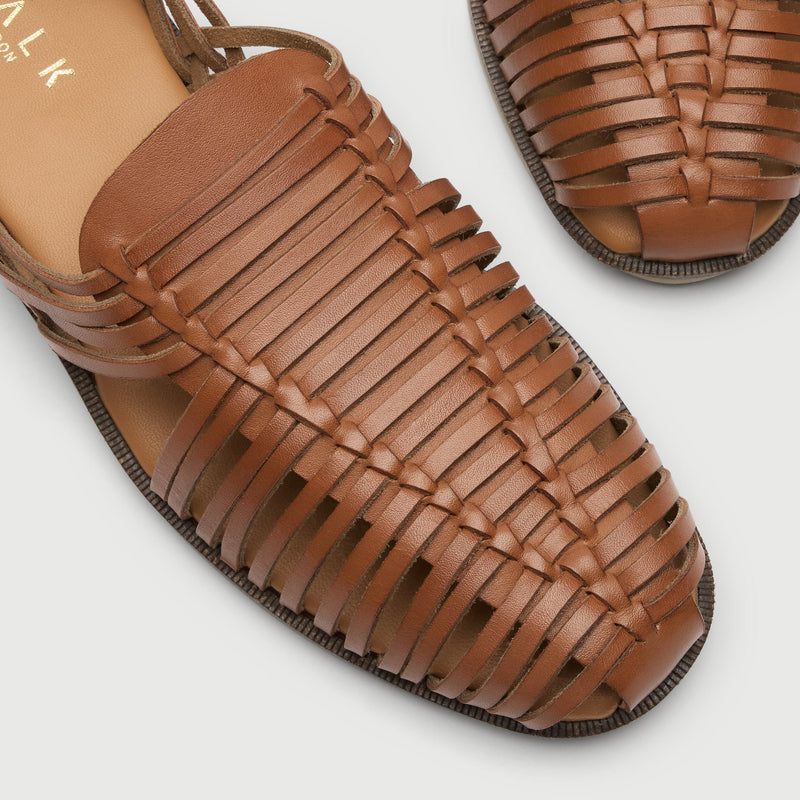 Tan Woven Leather Slip On