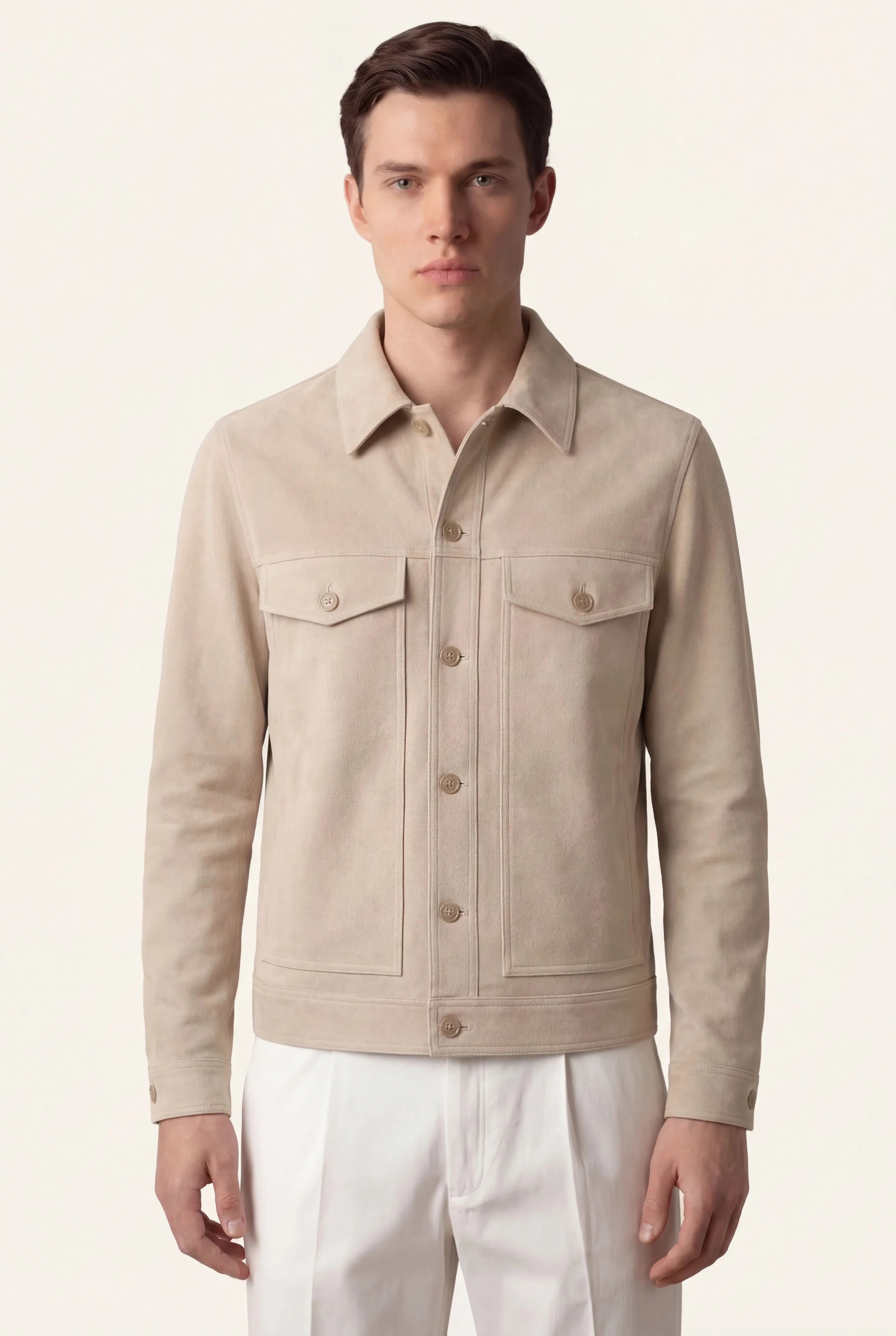 Light Beige Suede Jacket