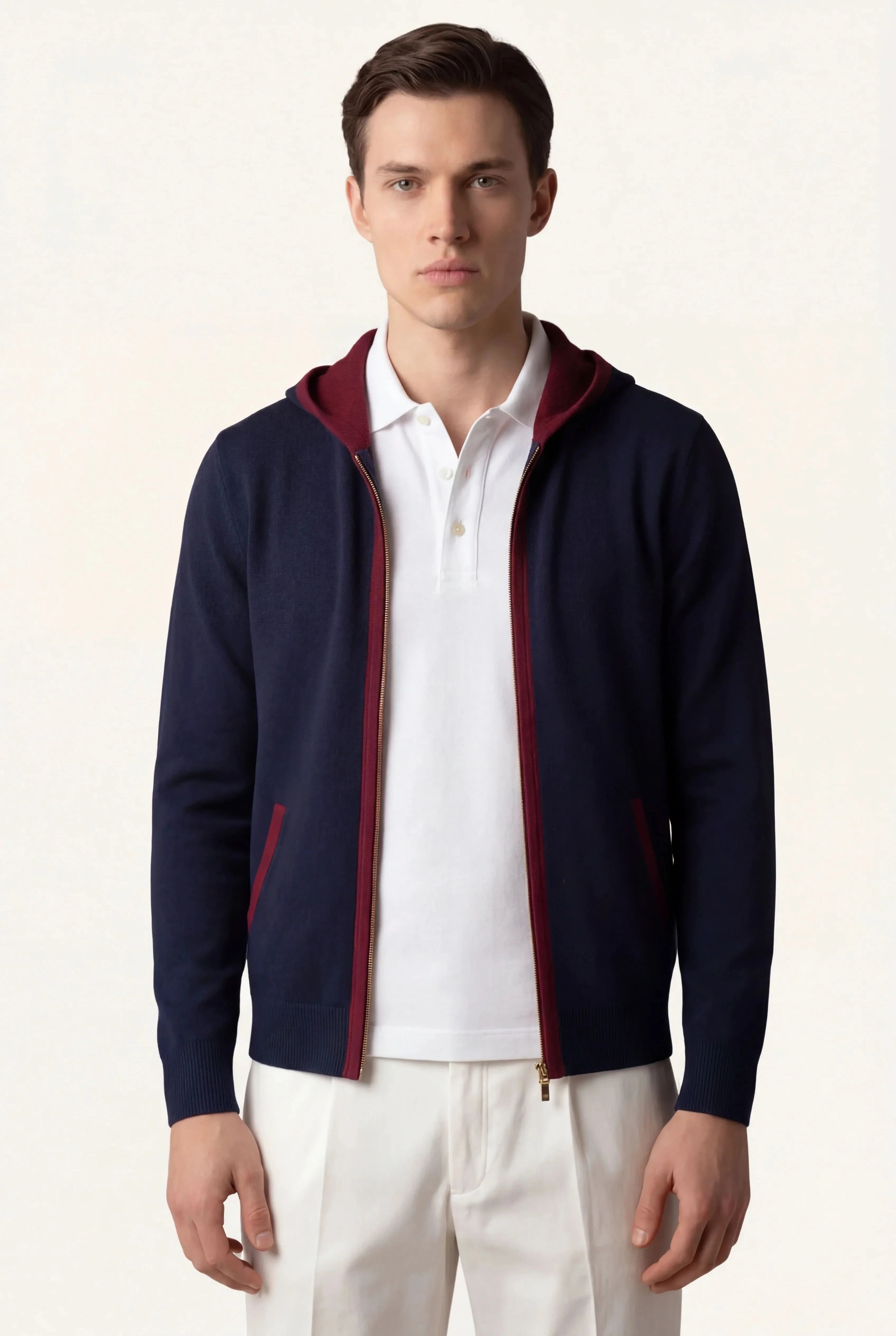 SANTONI CLASSIC HOODIE NAVY