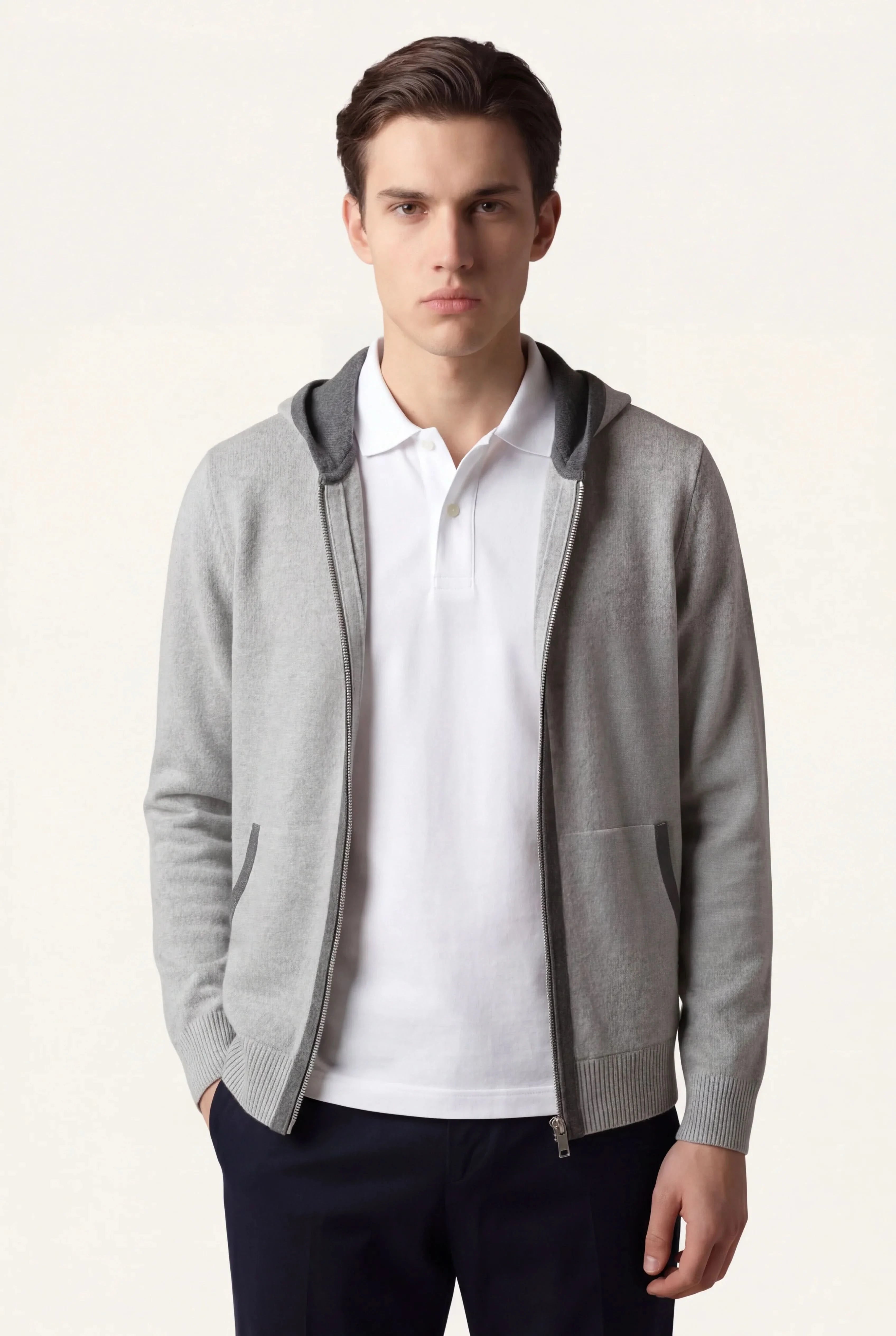 SANTONI CLASSIC HOODIE GREY