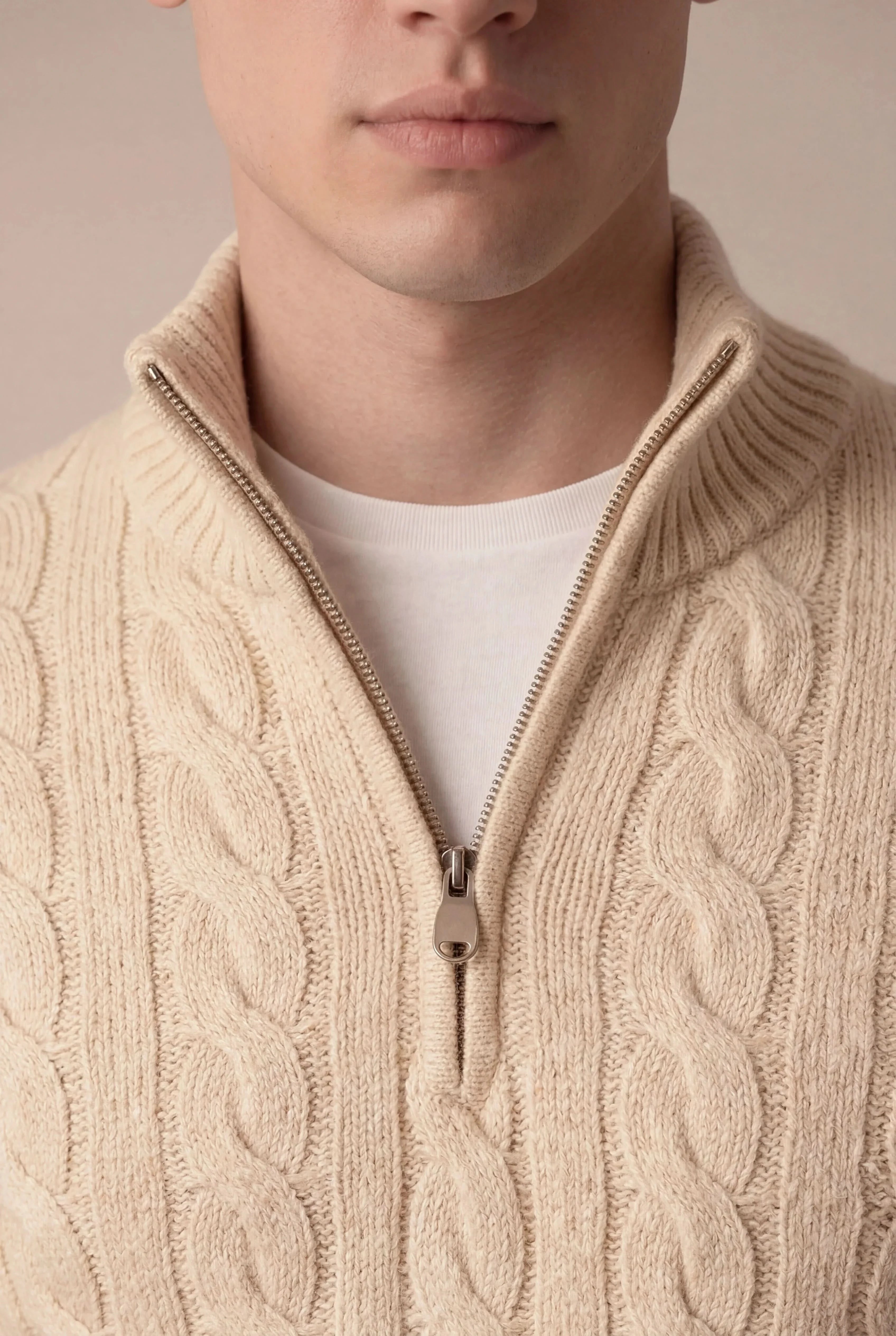 SERO CABLE KNIT BEIGE