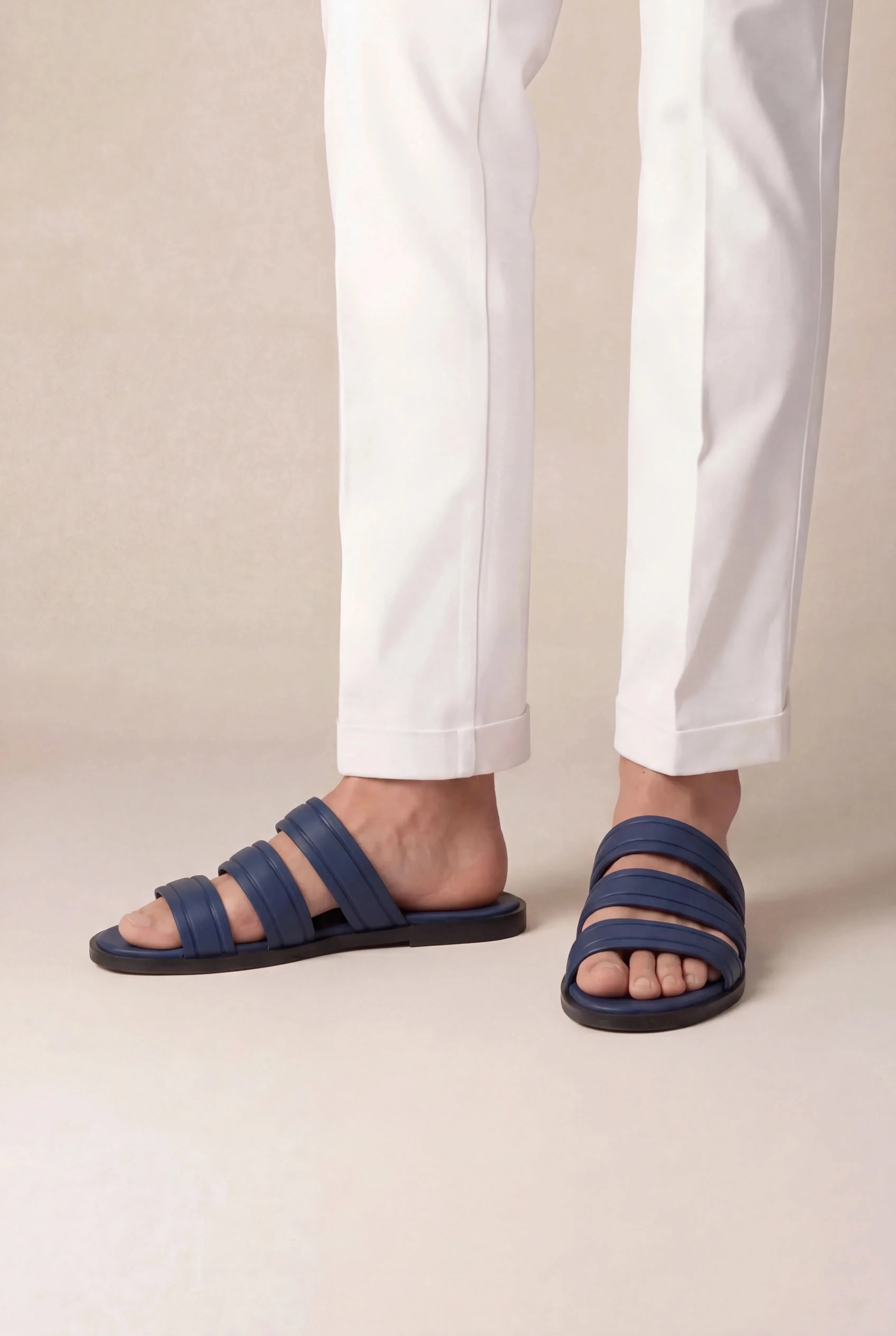 Navy Urban Sandal Calf Leather