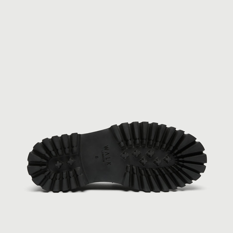 Black Leather Cleated Loafer