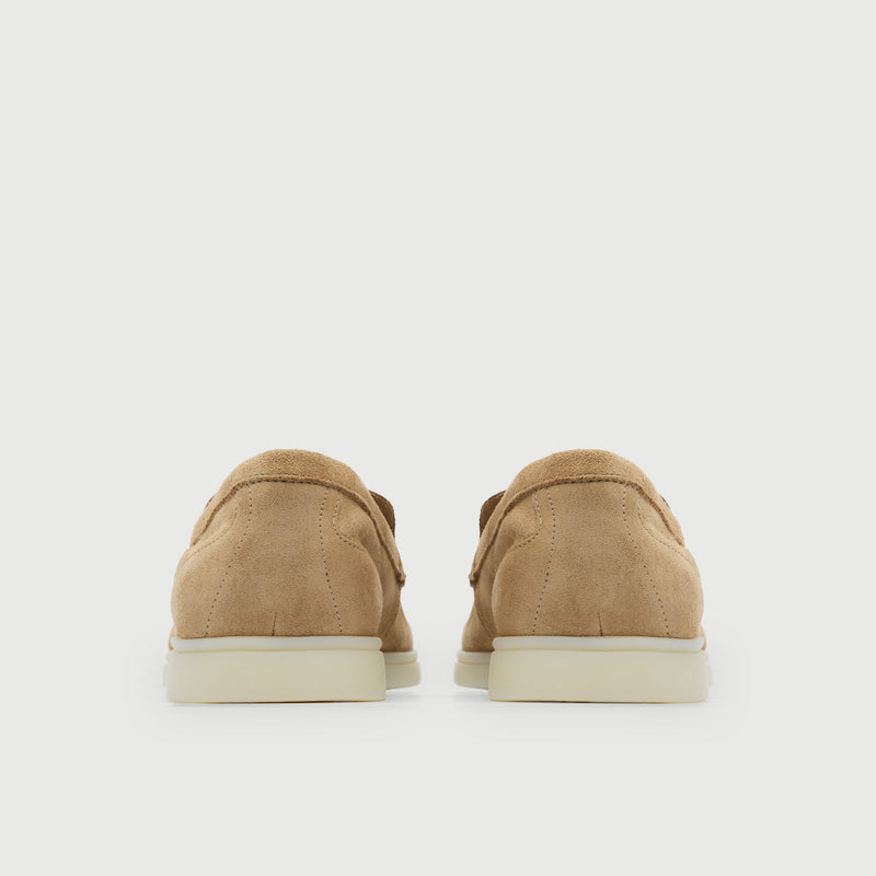 Taupe Suède Slip On Loafer