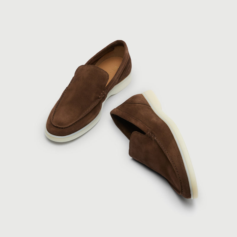 Brown Suède Slip On Loafer