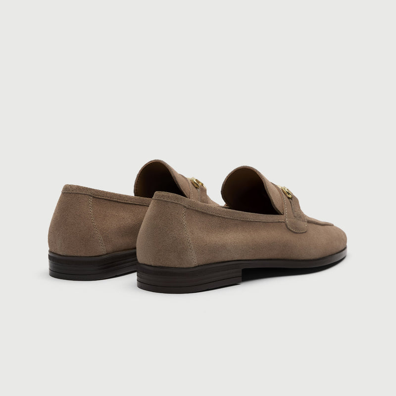 Stone Suède Horse Bit Loafer