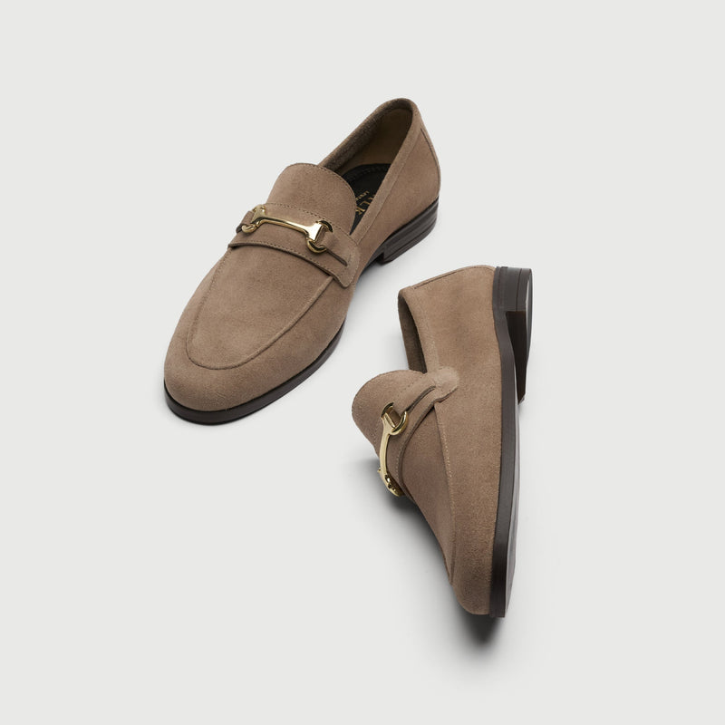 Stone Suède Horse Bit Loafer