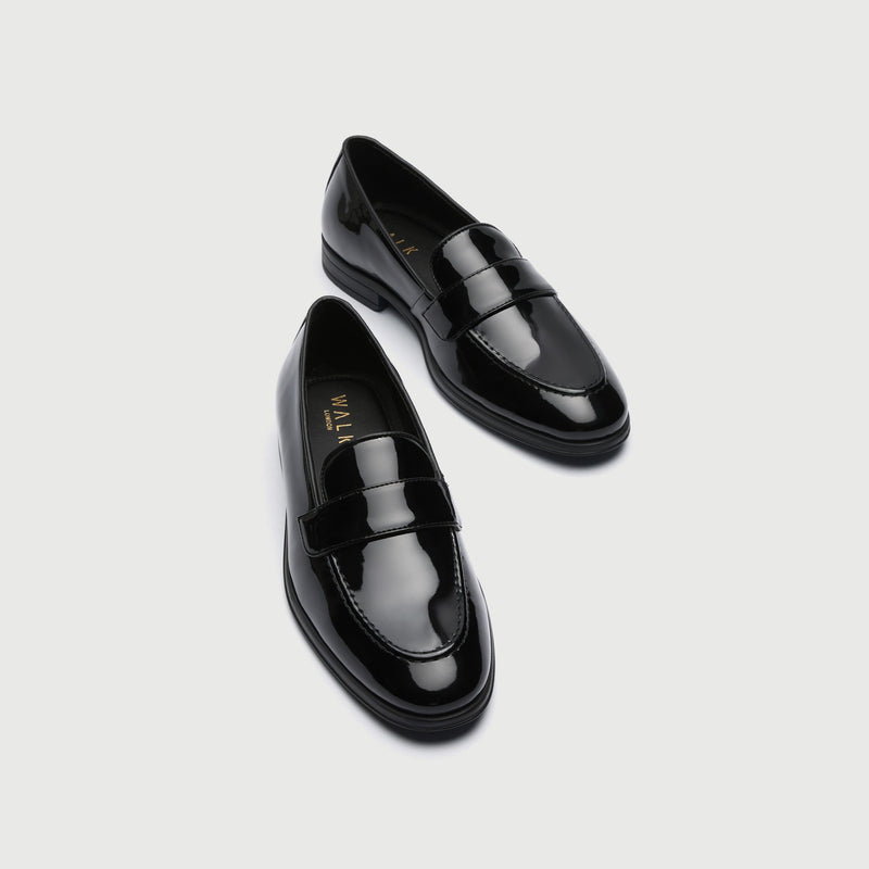 Black Patent Slip On Loafer