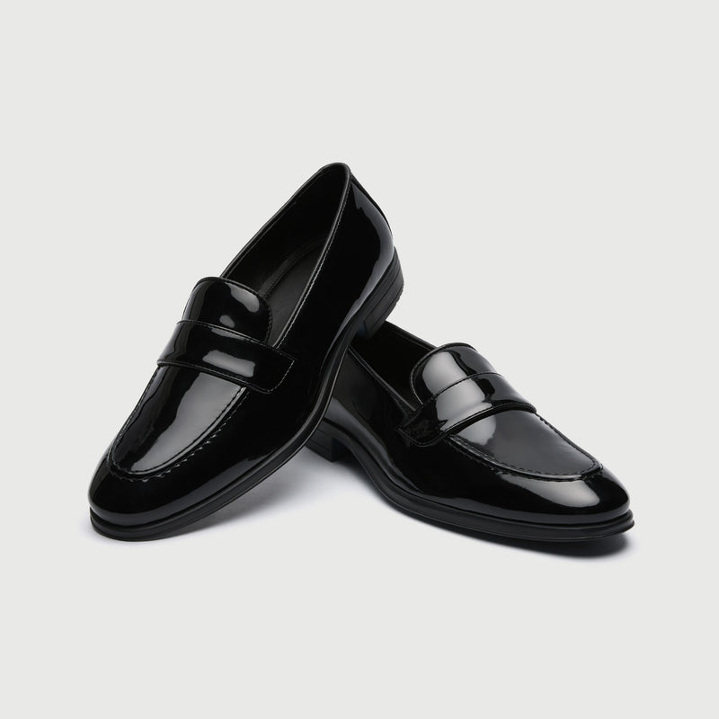 Black Patent Slip On Loafer