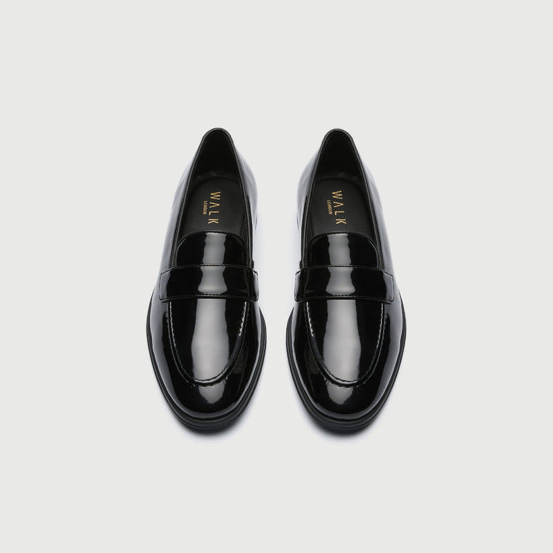 Black Patent Slip On Loafer