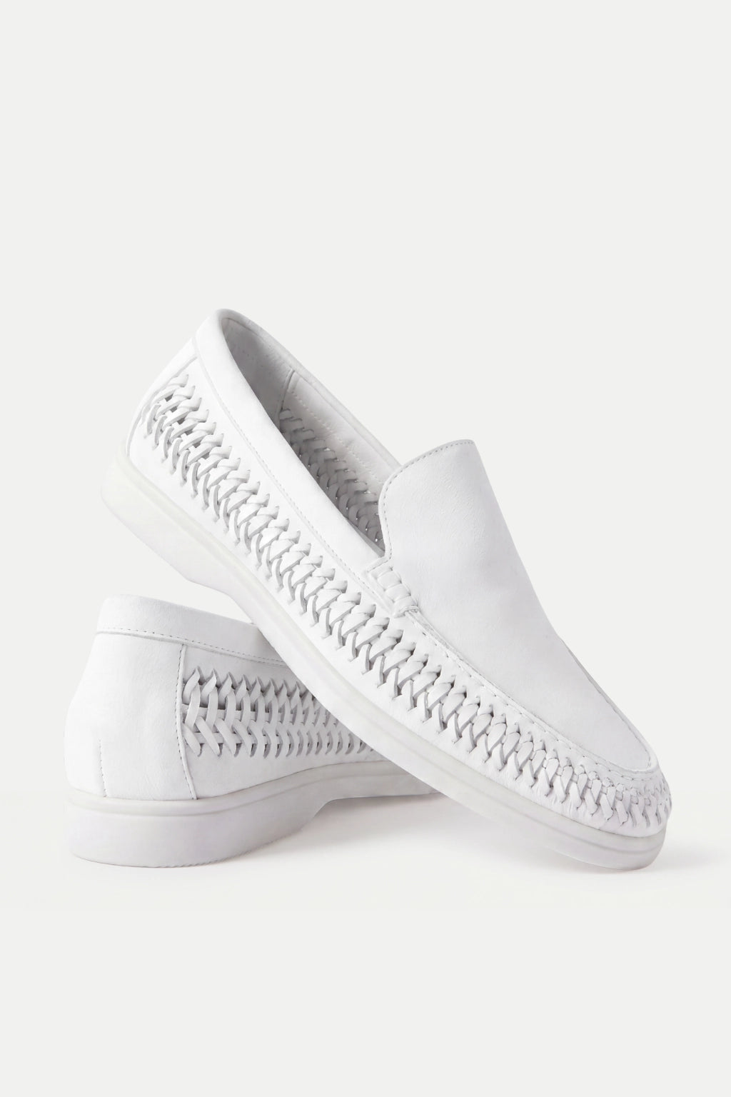 Nervino Suède Woven Loafer White