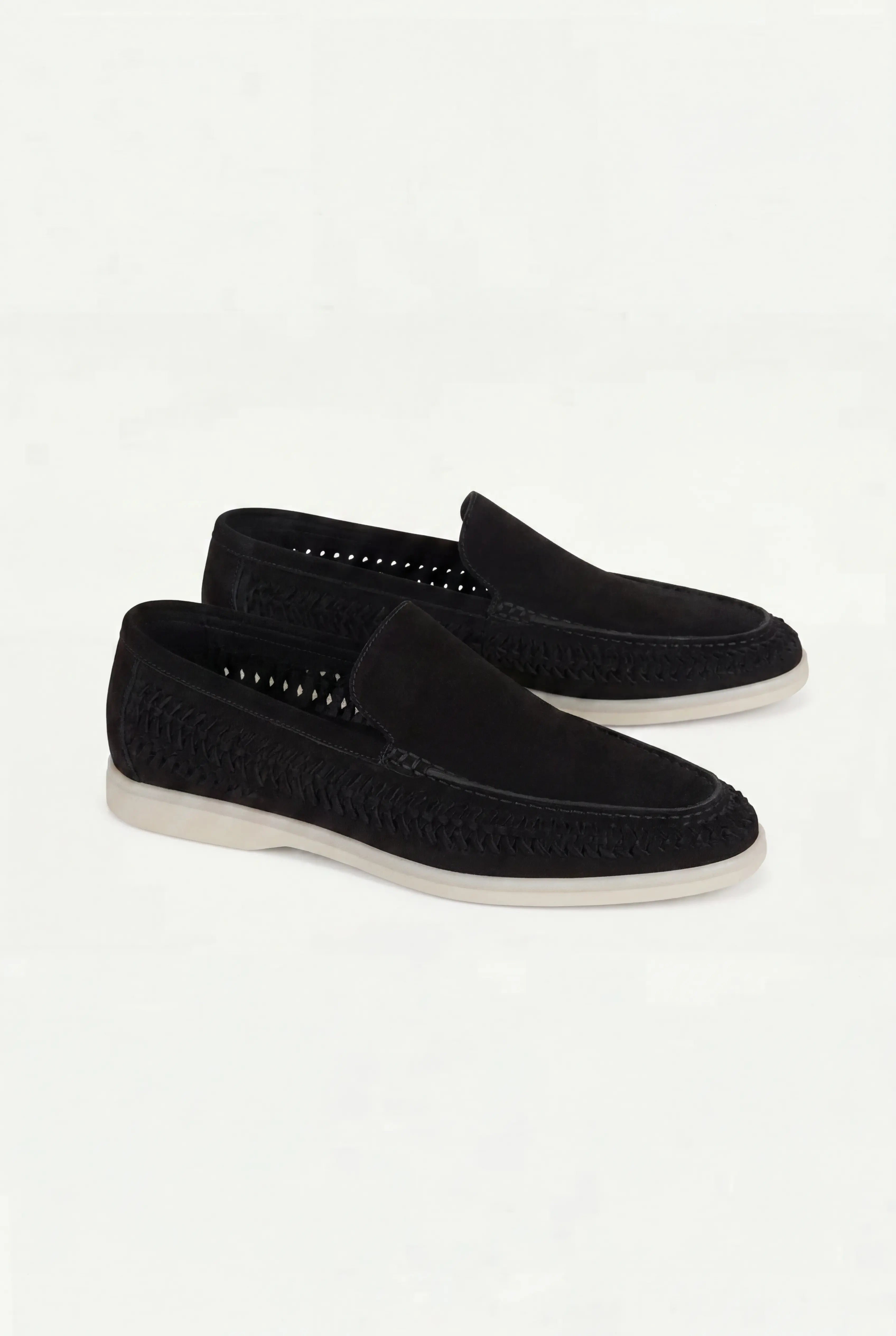 Nervino Suède Woven Loafer Black