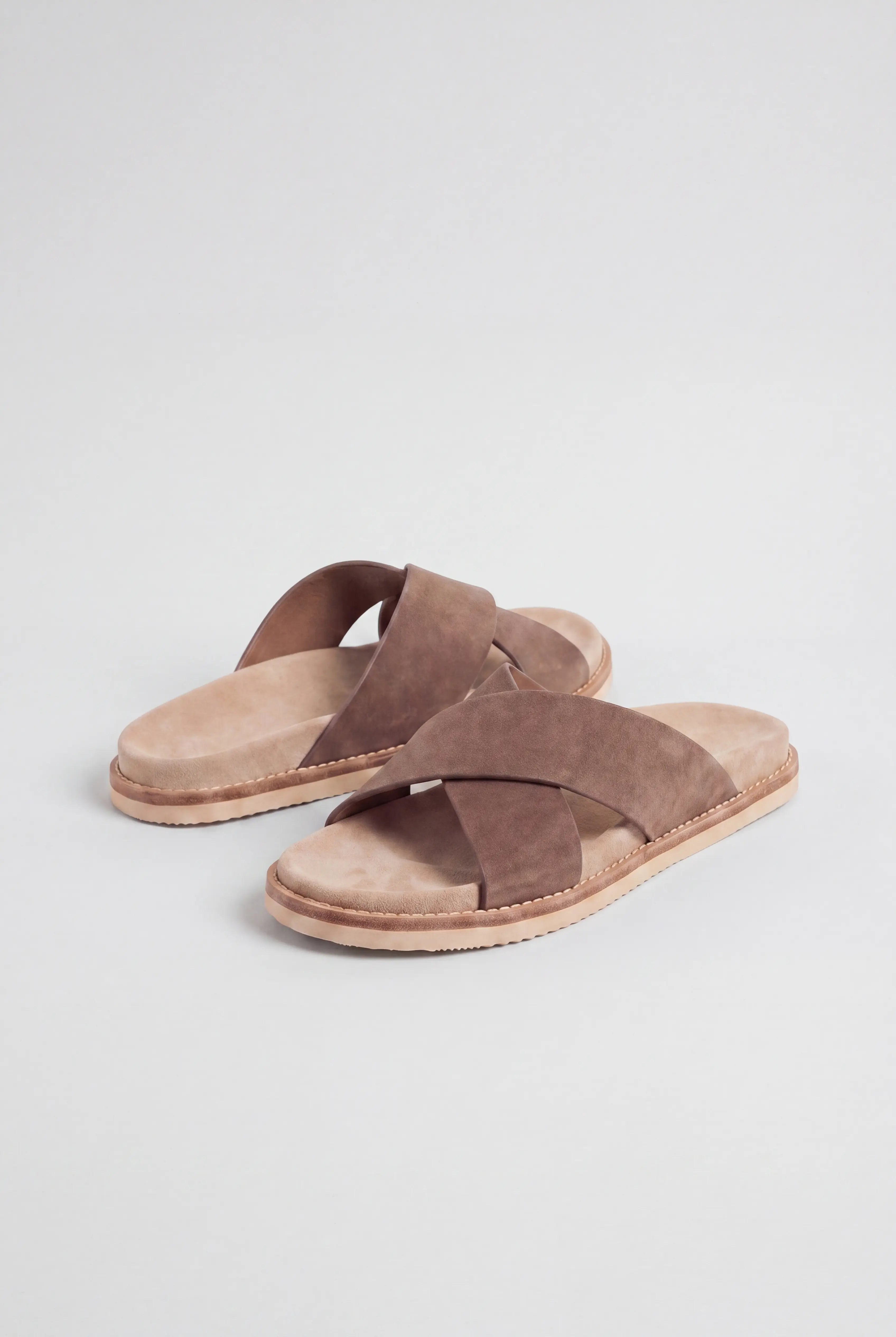Brescaro Suède Cross Slide Mocha