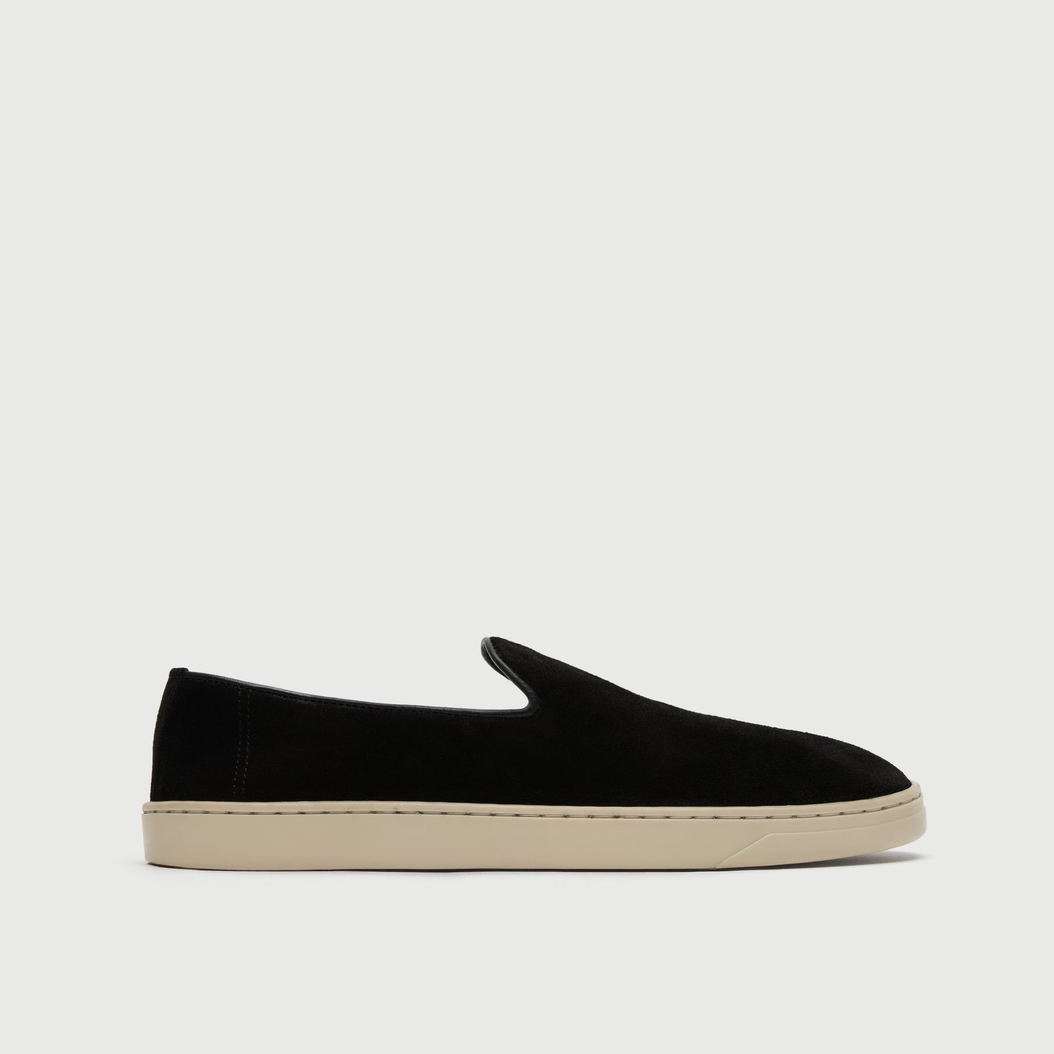 Black Slip On Suède