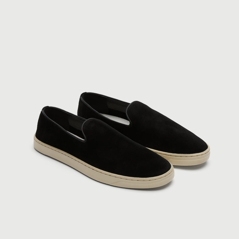 Black Slip On Suède