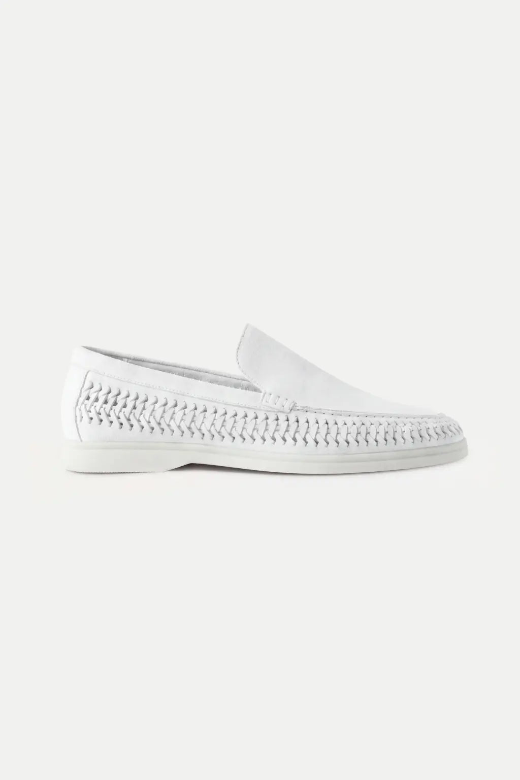 Nervino Suède Woven Loafer White