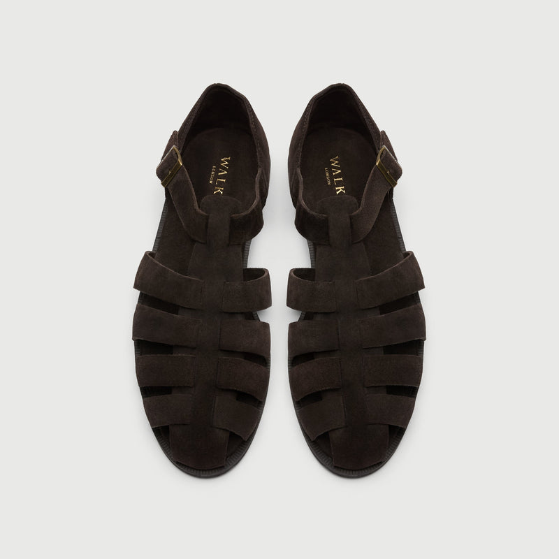 Dark Brown Suède Fisherman Sandal