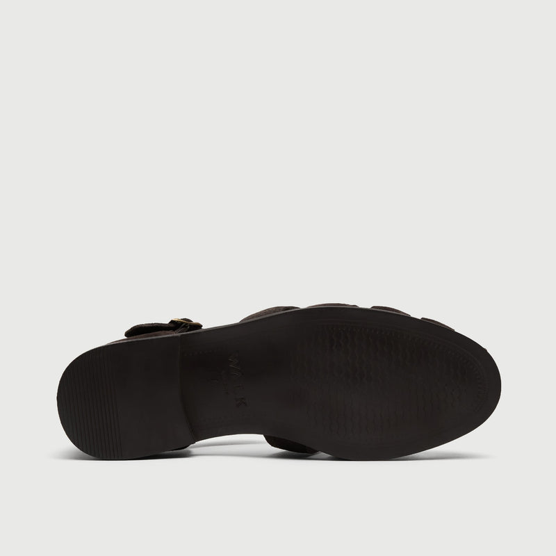 Dark Brown Suède Fisherman Sandal