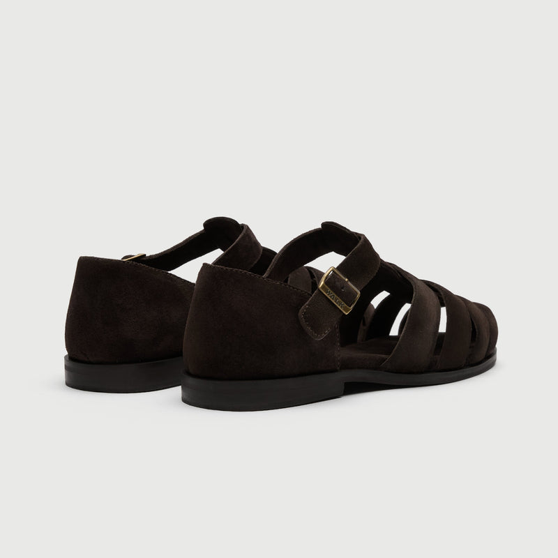 Dark Brown Suède Fisherman Sandal
