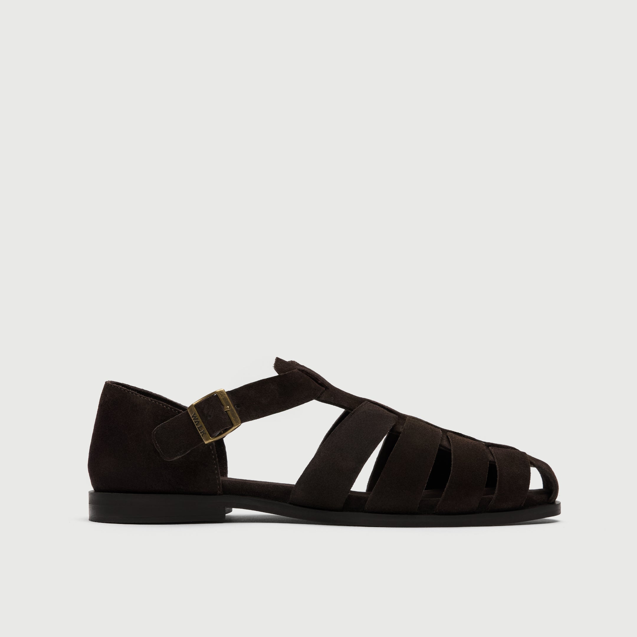 Dark Brown Suède Fisherman Sandal