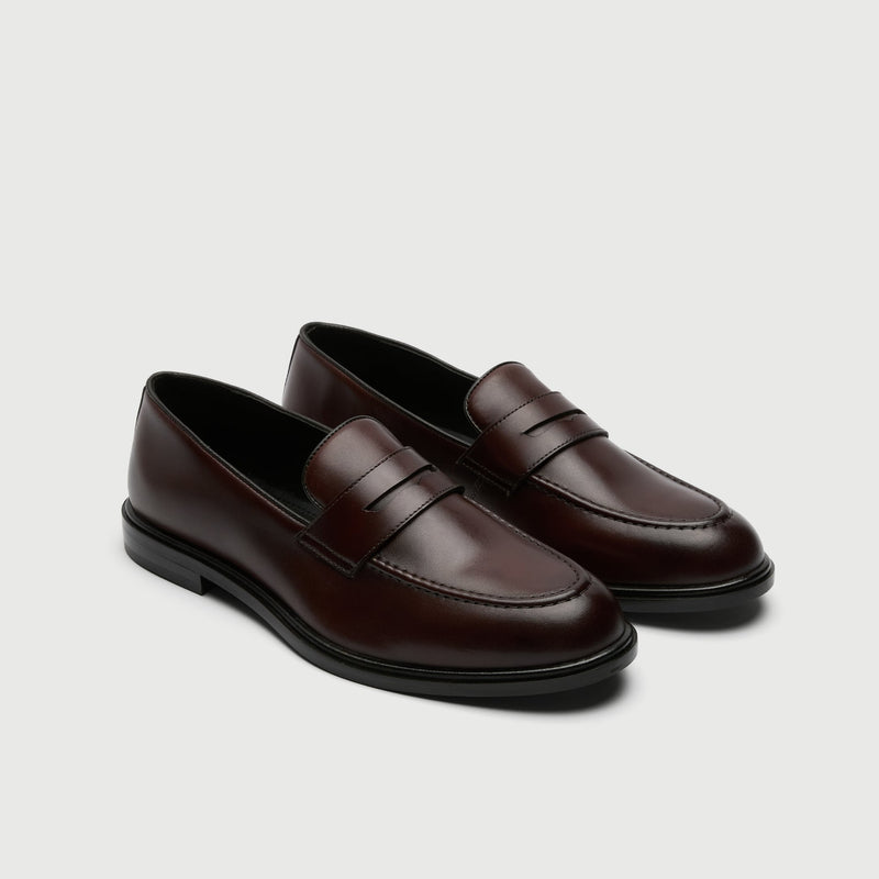 Brown Leather Saddle Loafer